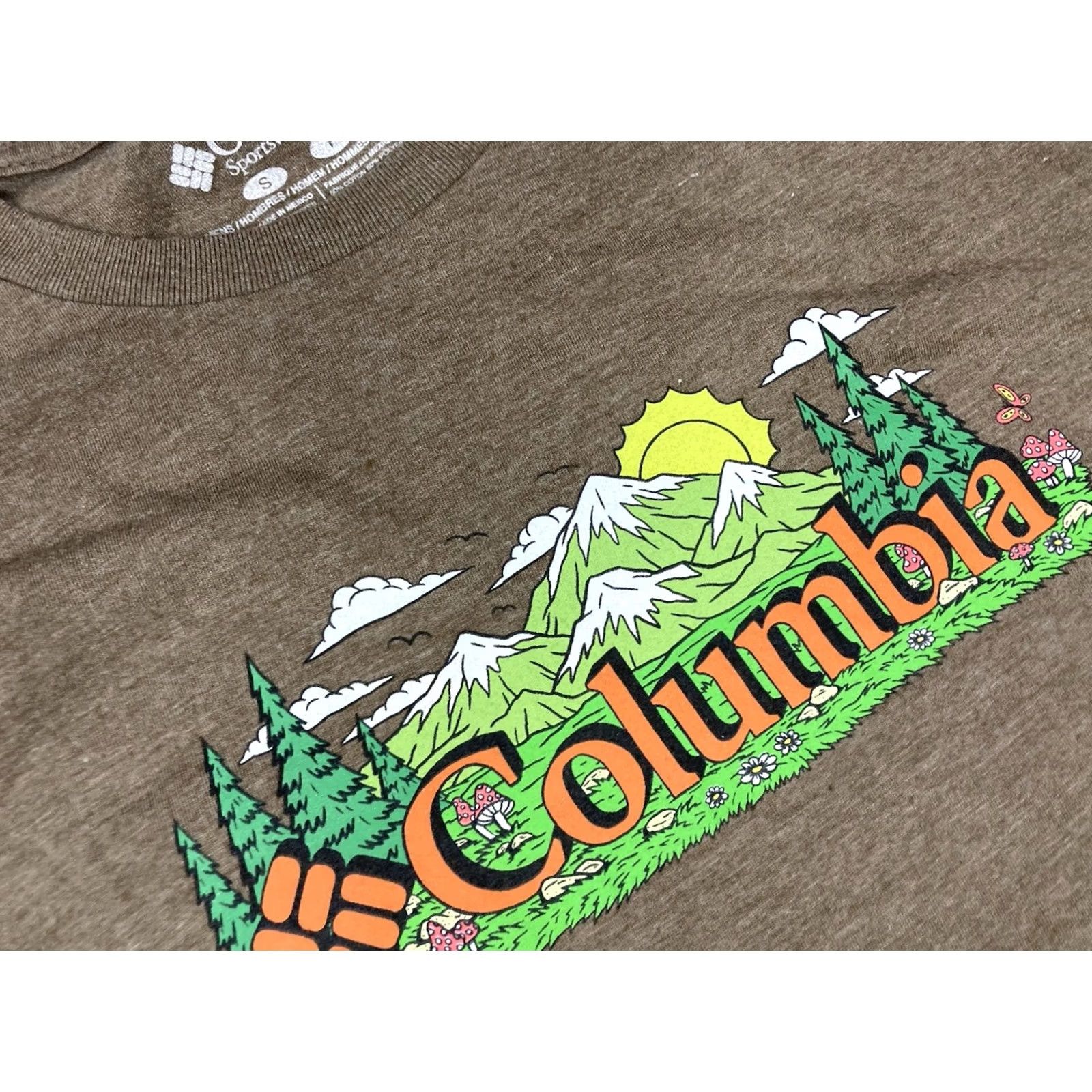 Vintage VINTAGE Columbia Sportswear Outdoor Nature Graphic T-shirt Men Small Brown Heather Size US S / EU 44-46 / 1 - 2 Thumbnail