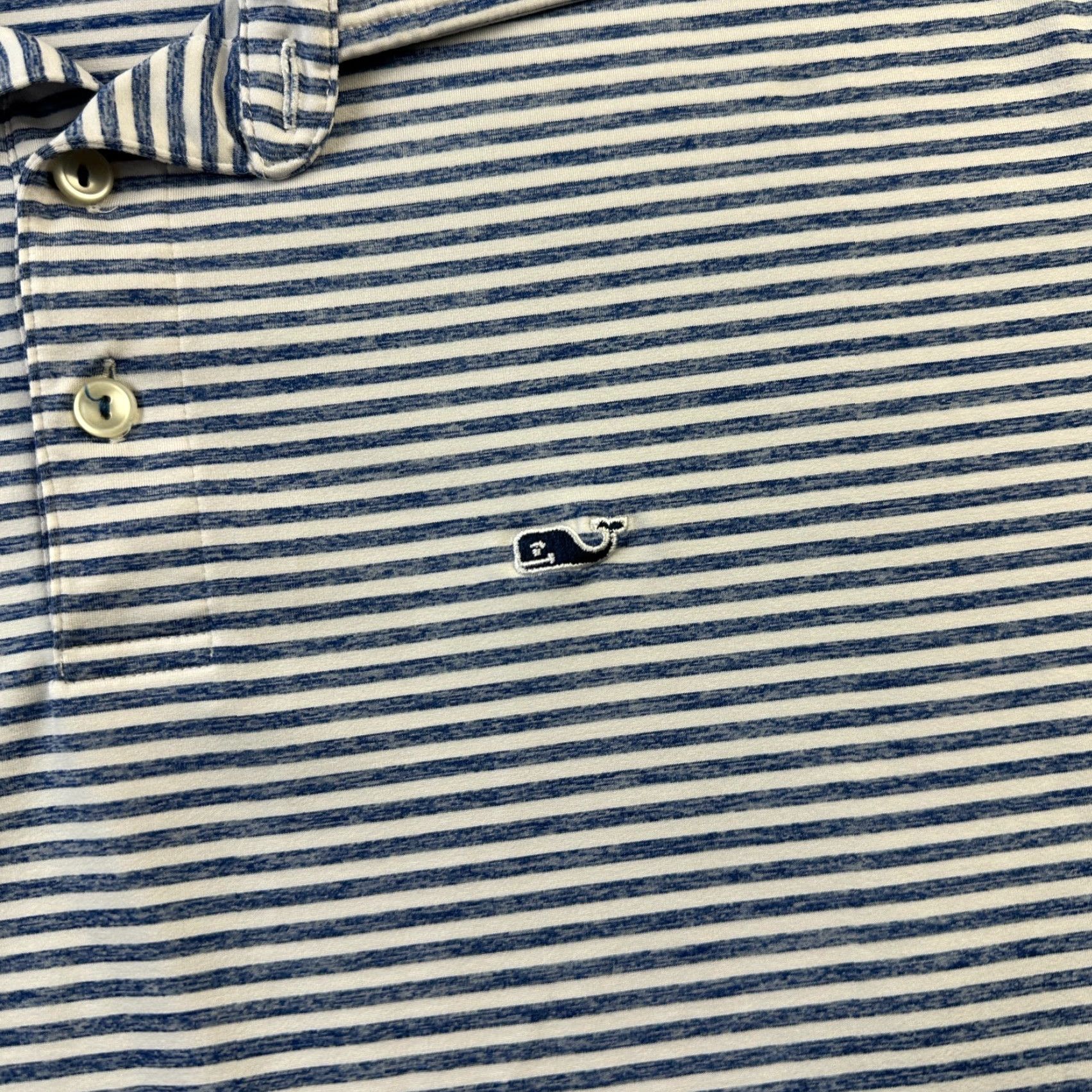 Vineyard Vines Vineyard Vines Polo Shirt Mens Large Blue Striped Performance Stretch Polo Shirt Regular Fit Short Sleeve Golf Preppy Logo Size US L / EU 52-54 / 3 - 4 Thumbnail