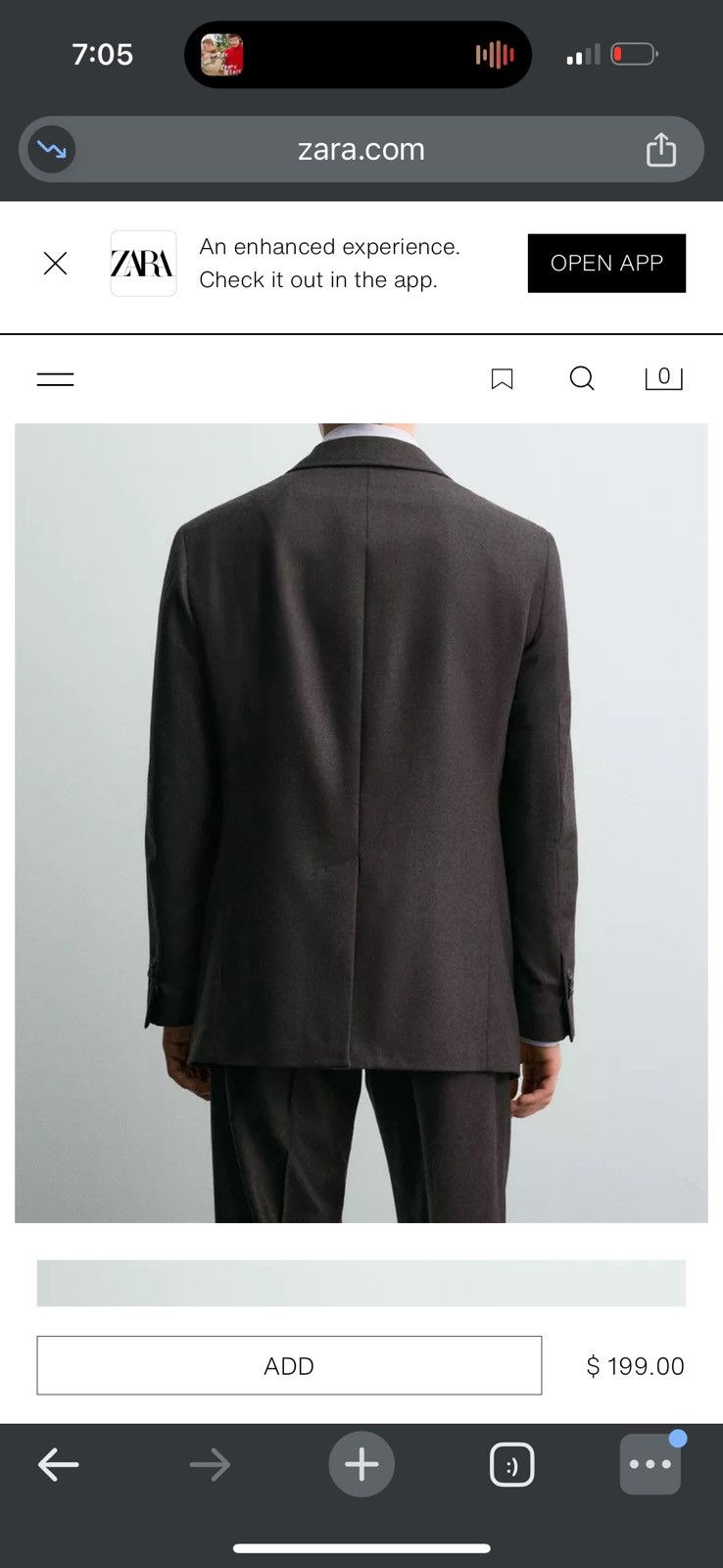 Other DOUBLE BREASTED WOOL SUIT BLAZER AARON LEVINE X ZARA size 38 Size US M / EU 48-50 / 2 - 7 Thumbnail