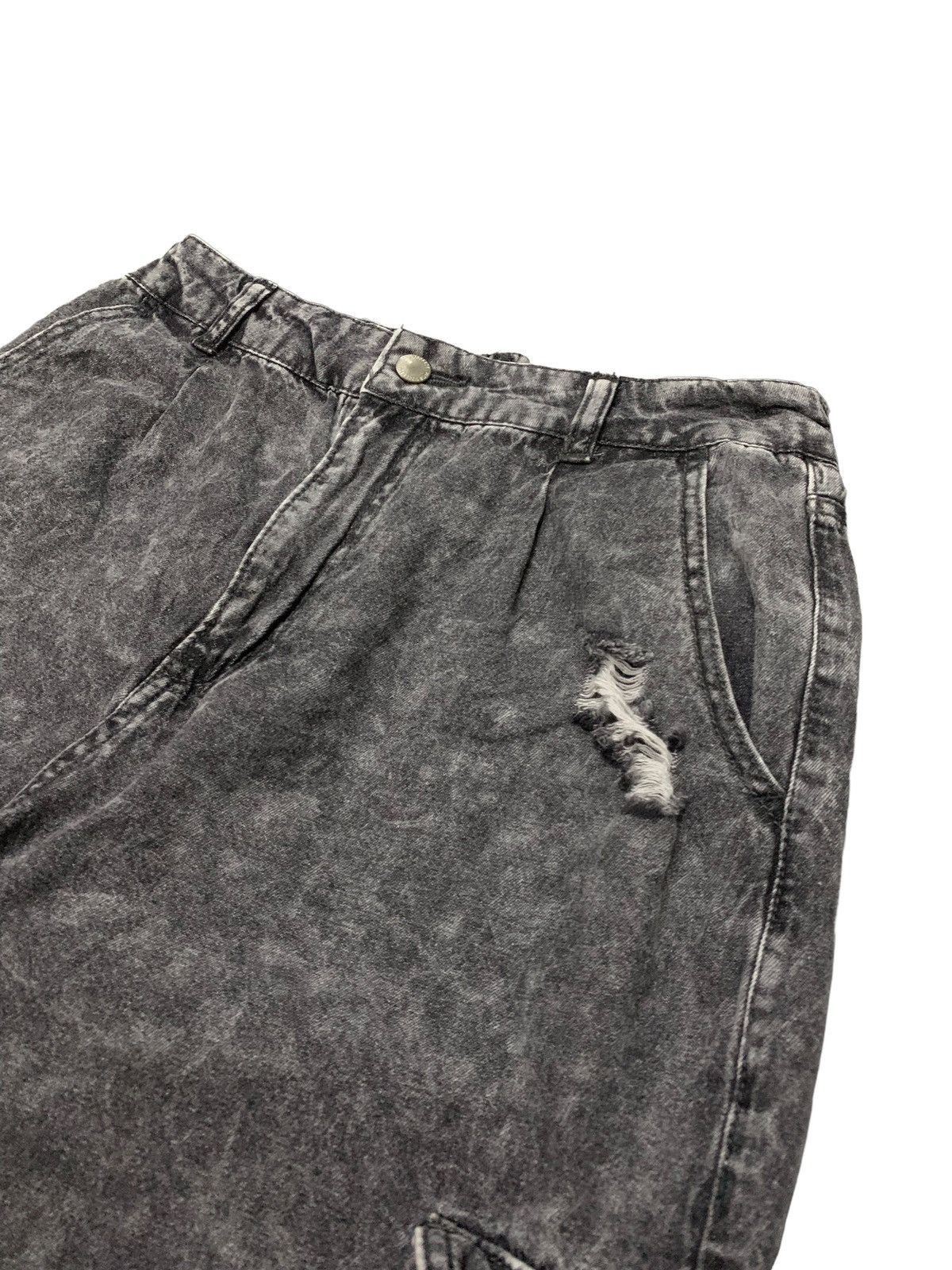 JNCO Works Cargo Baggy Distressed Denim Pants (AD8) Size US 29 - 8 Thumbnail