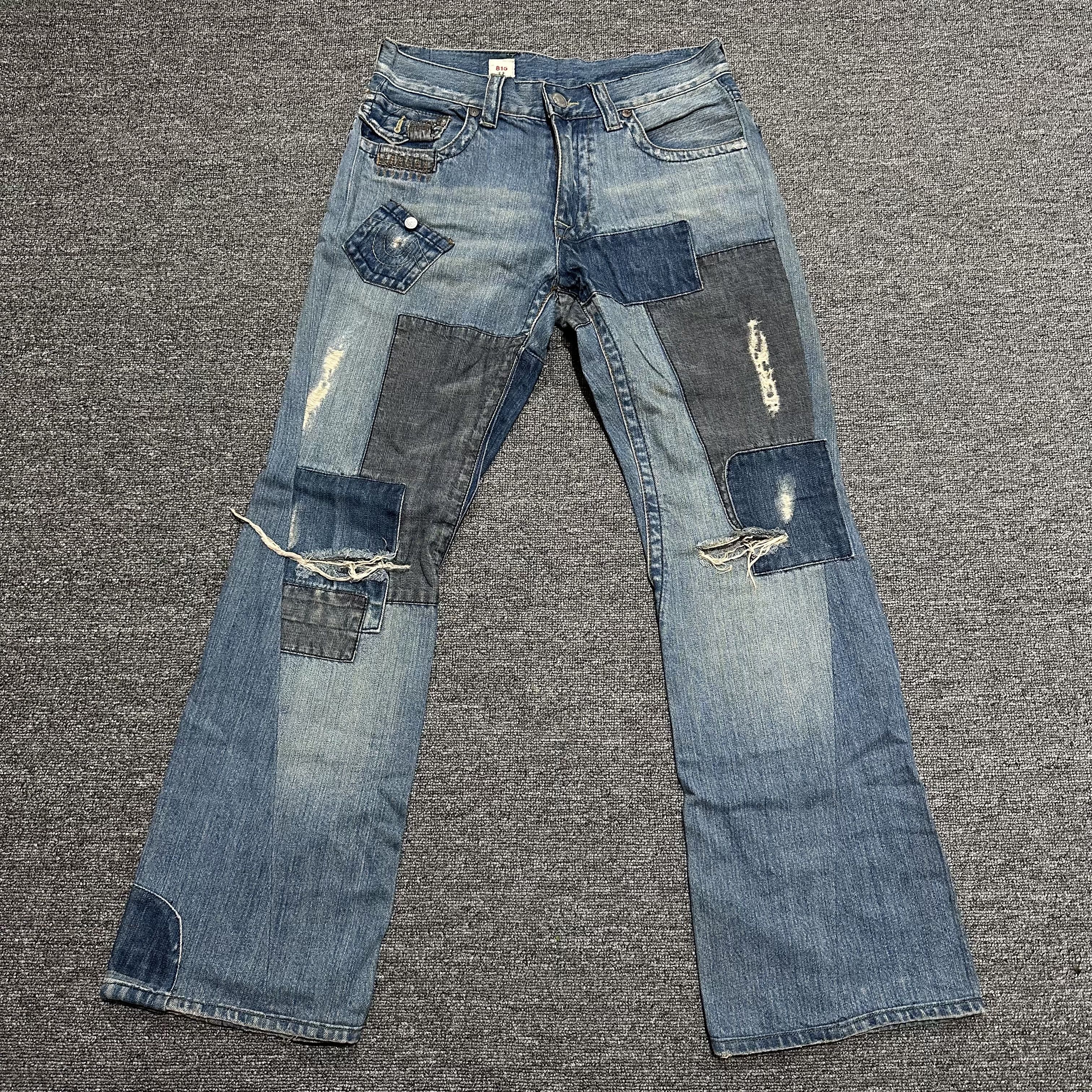 True Religion True Religion Patchwork Distressed Denim Rare Size US 34 / EU 50 - 1 Thumbnail