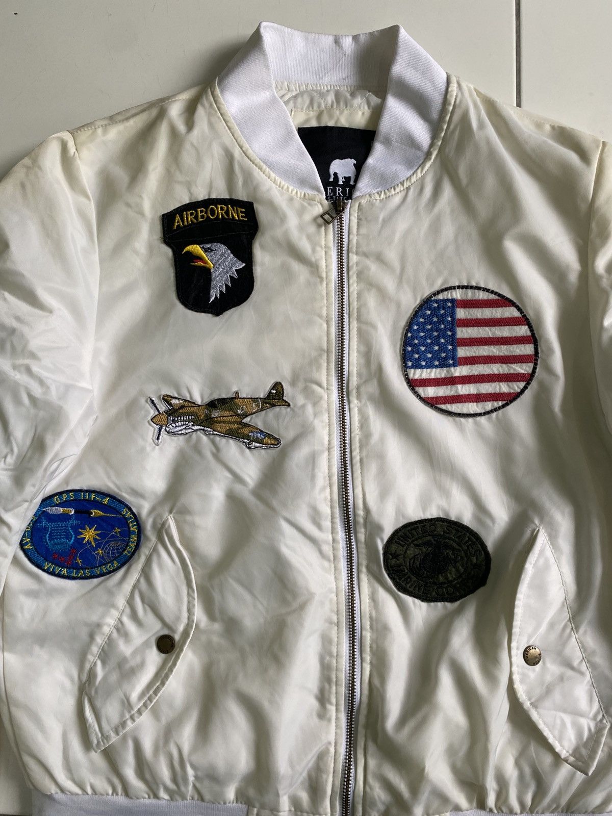AlphaStyle × American Stitch Vintage 90s American stitch Picture army Quilted Jackets Size US L / EU 52-54 / 3 - 5 Thumbnail