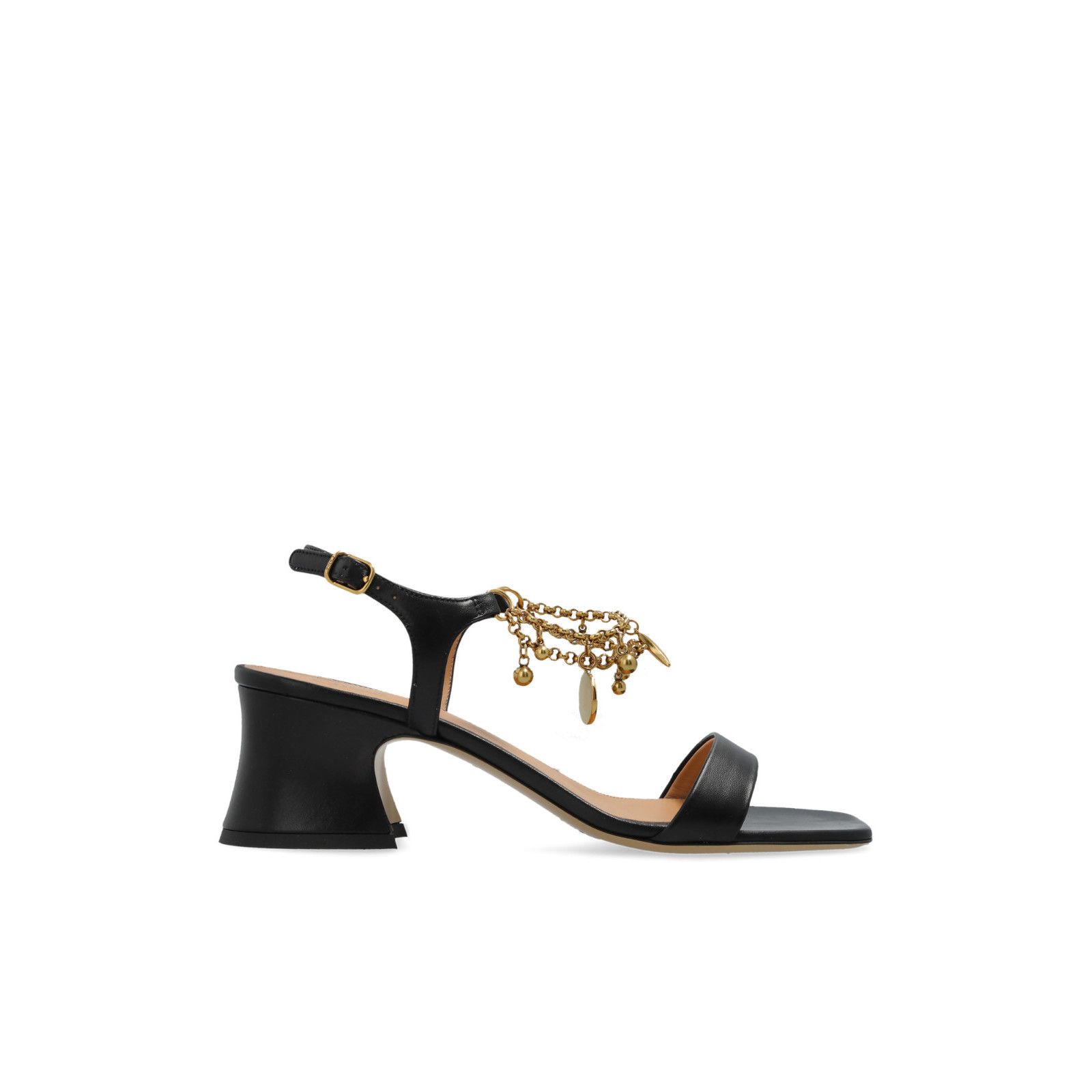 Chloe Charms Black Leather Sandals New & Authentic (Women's