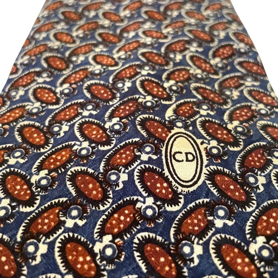 Dior × Vintage Vintage Christian Dior CD Logo Printed Jacquard Wide Tie Size ONE SIZE - 9 Thumbnail