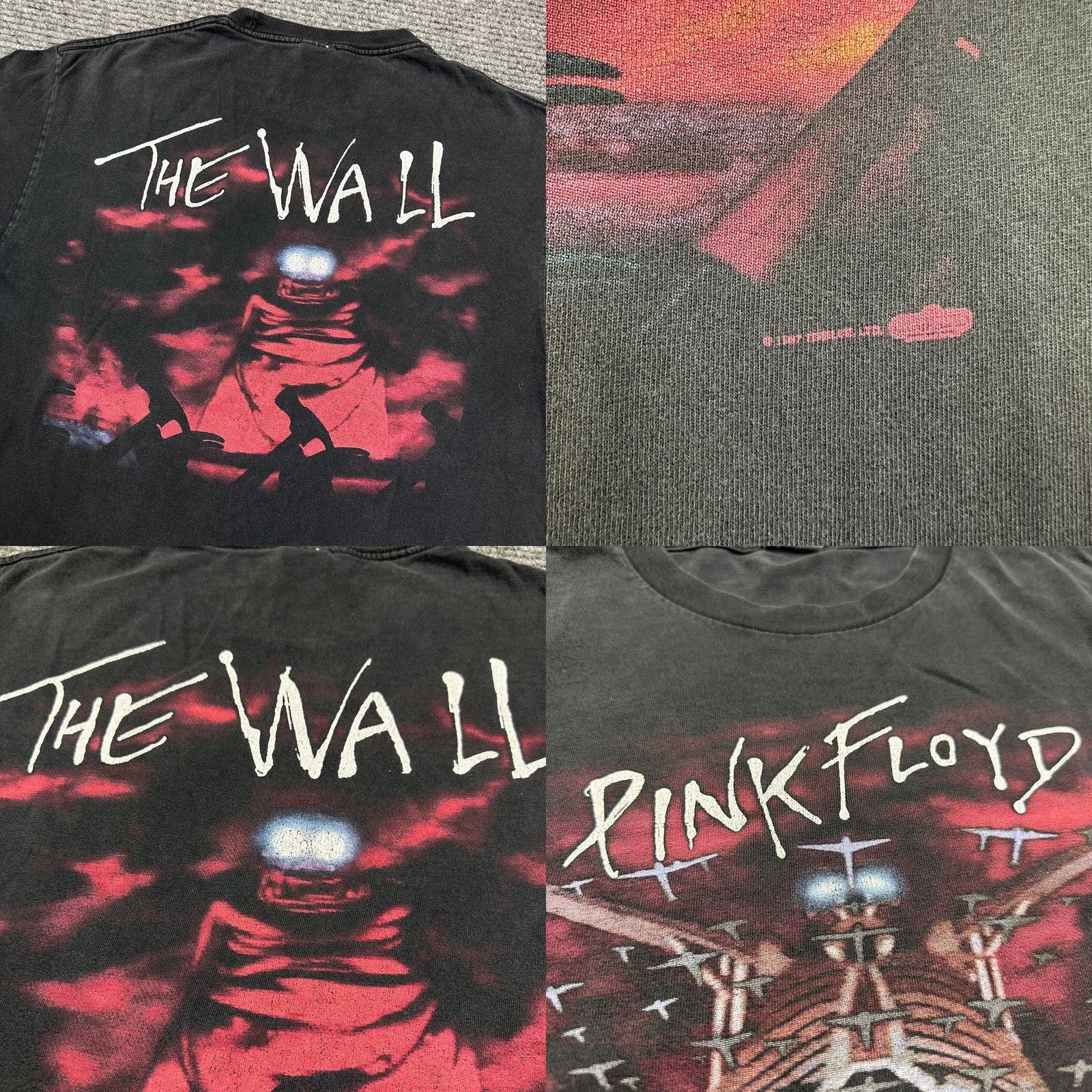 Vintage VINTAGE Pink Floyd The Wall Tennessee River 2-Sided Rock Tour T-Shirt L Mens Black Cotton Short Sleeve Crew Neck 1997 90s Music Rock Double Sided Size US L / EU 52-54 / 3 - 8 Thumbnail
