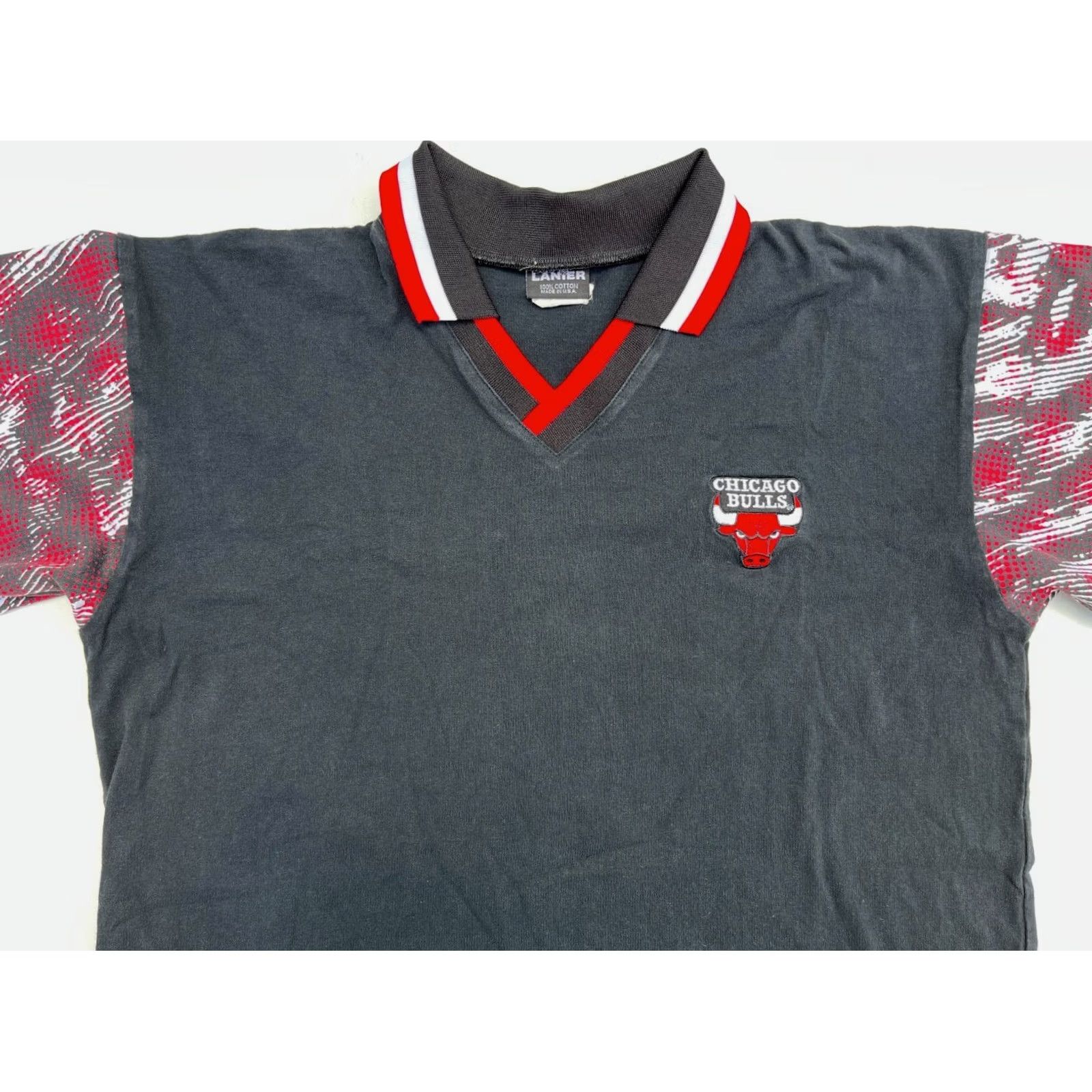 Vintage VINTAGE Men's 90s Chicago Bulls Polo Shirt Lanier Made in USA Sz M Polo Short Sleeve Black 100% Cotton Mens Size US M / EU 48-50 / 2 - 3 Thumbnail