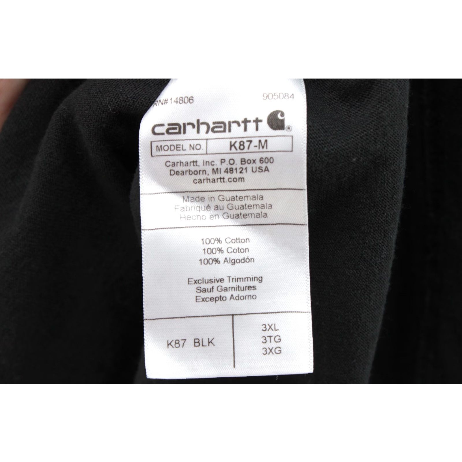 Carhartt VINTAGE Carhartt T-Shirt Mens 3XL Black Loose Fit K87 Workwear Pocket Heavyweight Cotton Size US XXL / EU 58 / 5 - 5 Thumbnail