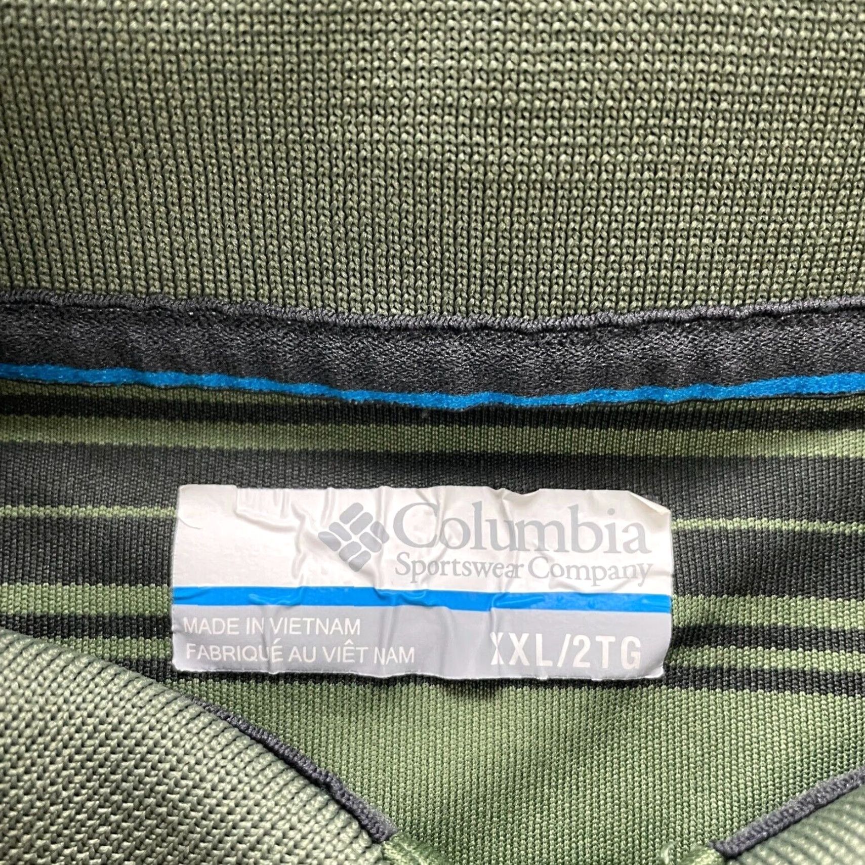 Vintage Columbia City Voyager Polo Shirt Mens 2XL Green Striped Short Sleeve Collared Shirt Polo Size US XXL / EU 58 / 5 - 4 Thumbnail