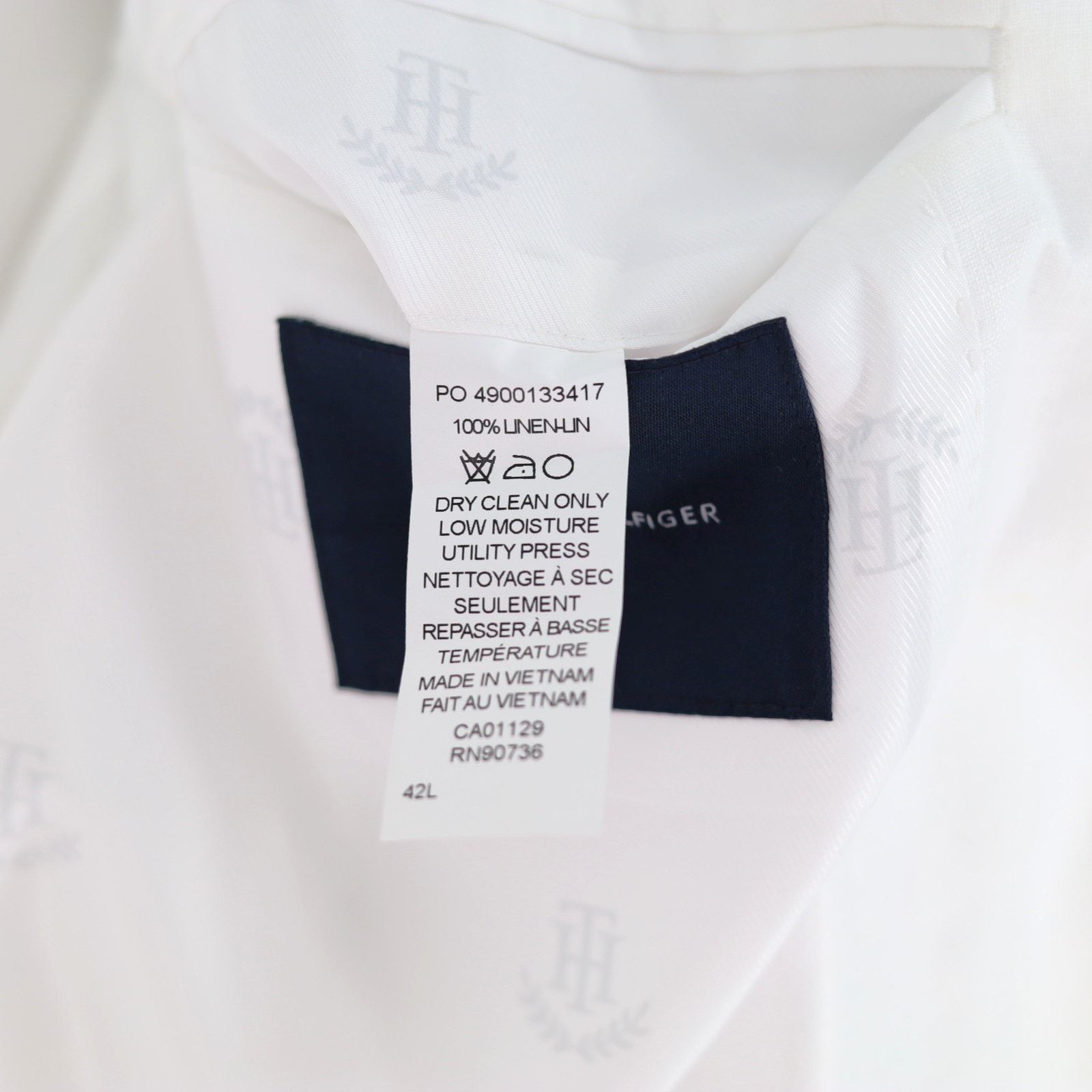 Tommy Hilfiger Tommy Hilfiger Men's White Linen Suit Sport Coat Size 42L Size 42L - 4 Thumbnail