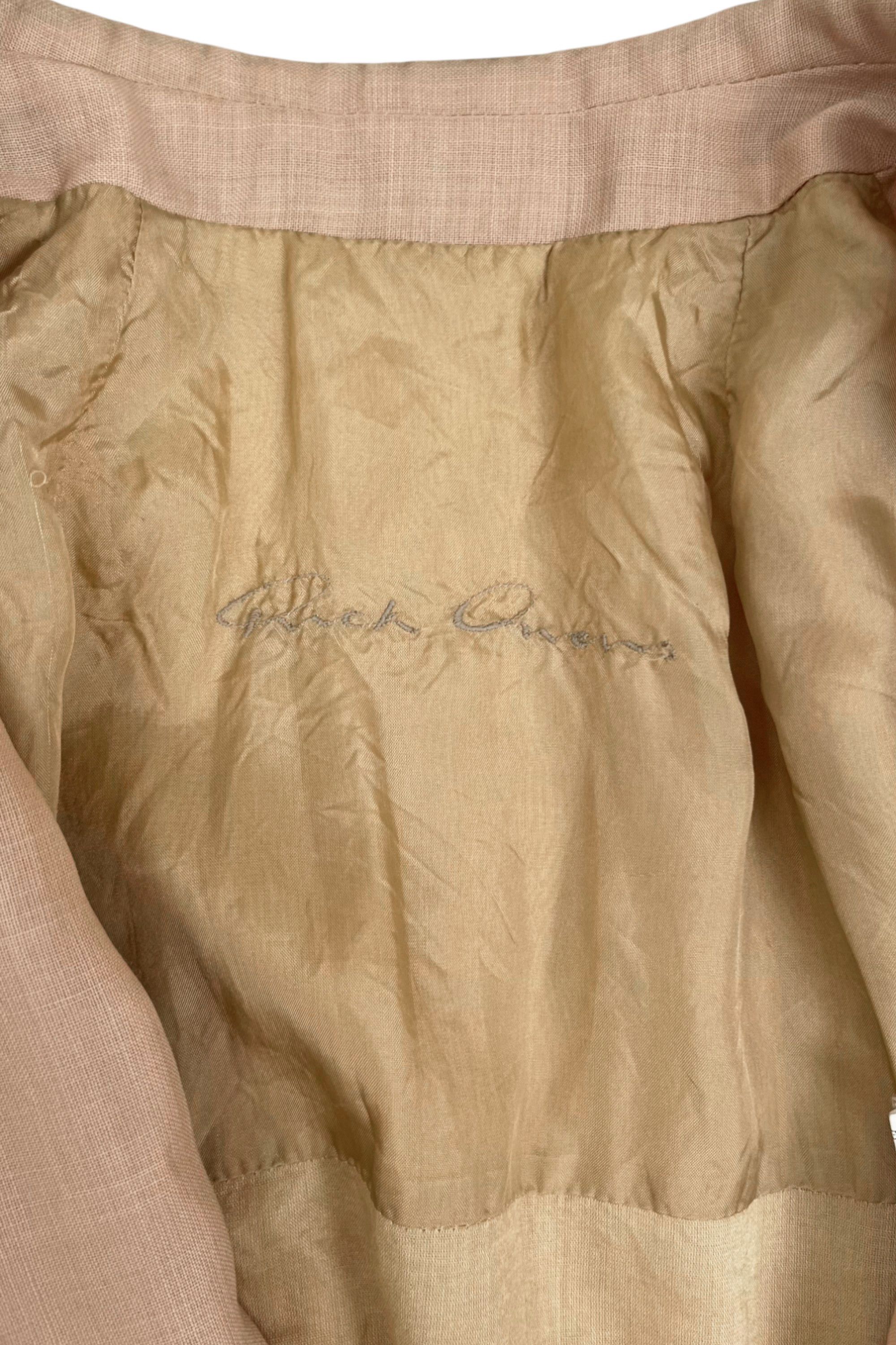 Rick Owens S/S 2012 "NASKA" Flesh One Button Blazer Size M / US 6-8 / IT 42-44 - 9 Thumbnail