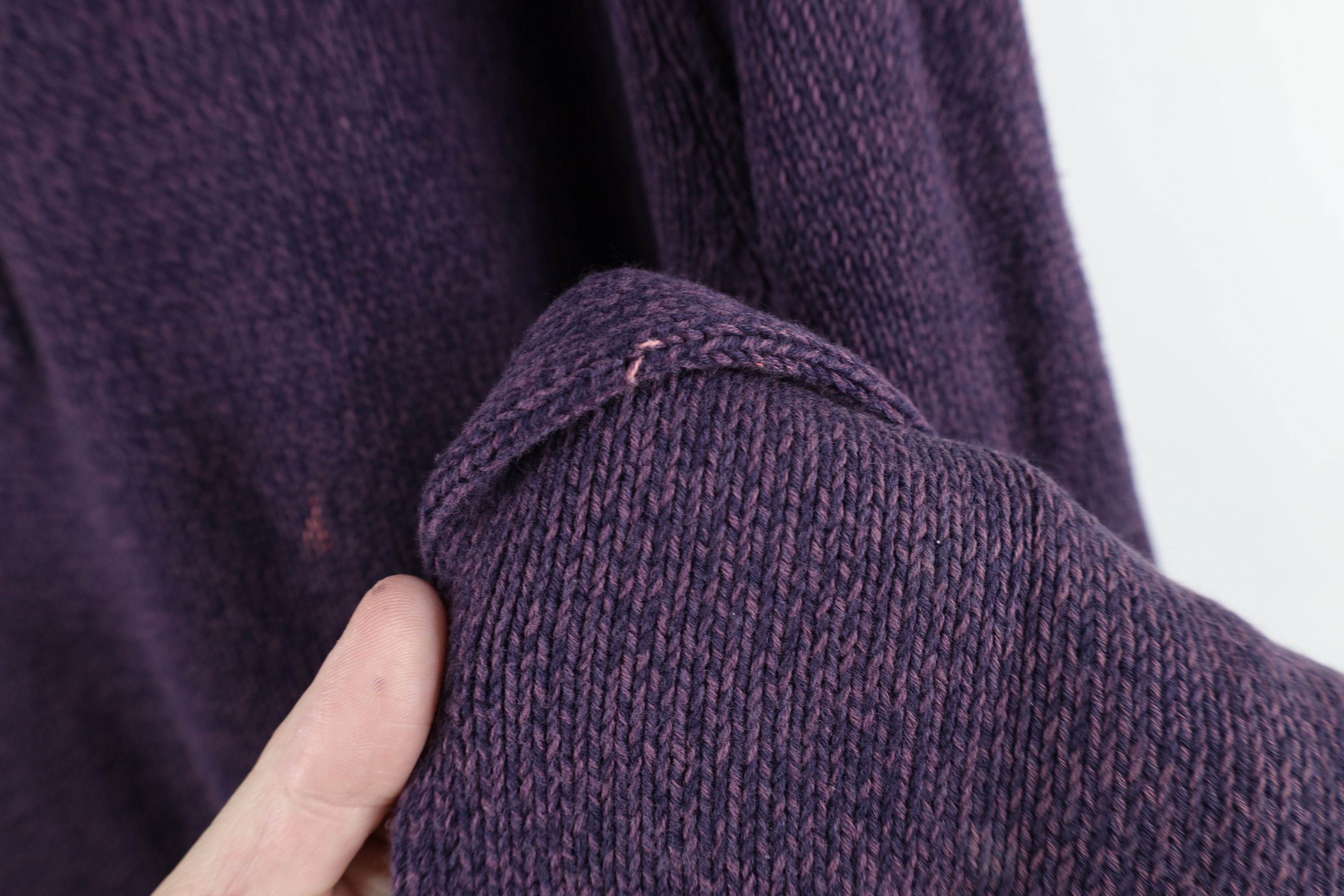 Eddie Bauer × Vintage Vintage Eddie Bauer Blank Cotton Knit Henley Sweater Purple Size US L / EU 52-54 / 3 - 8 Thumbnail