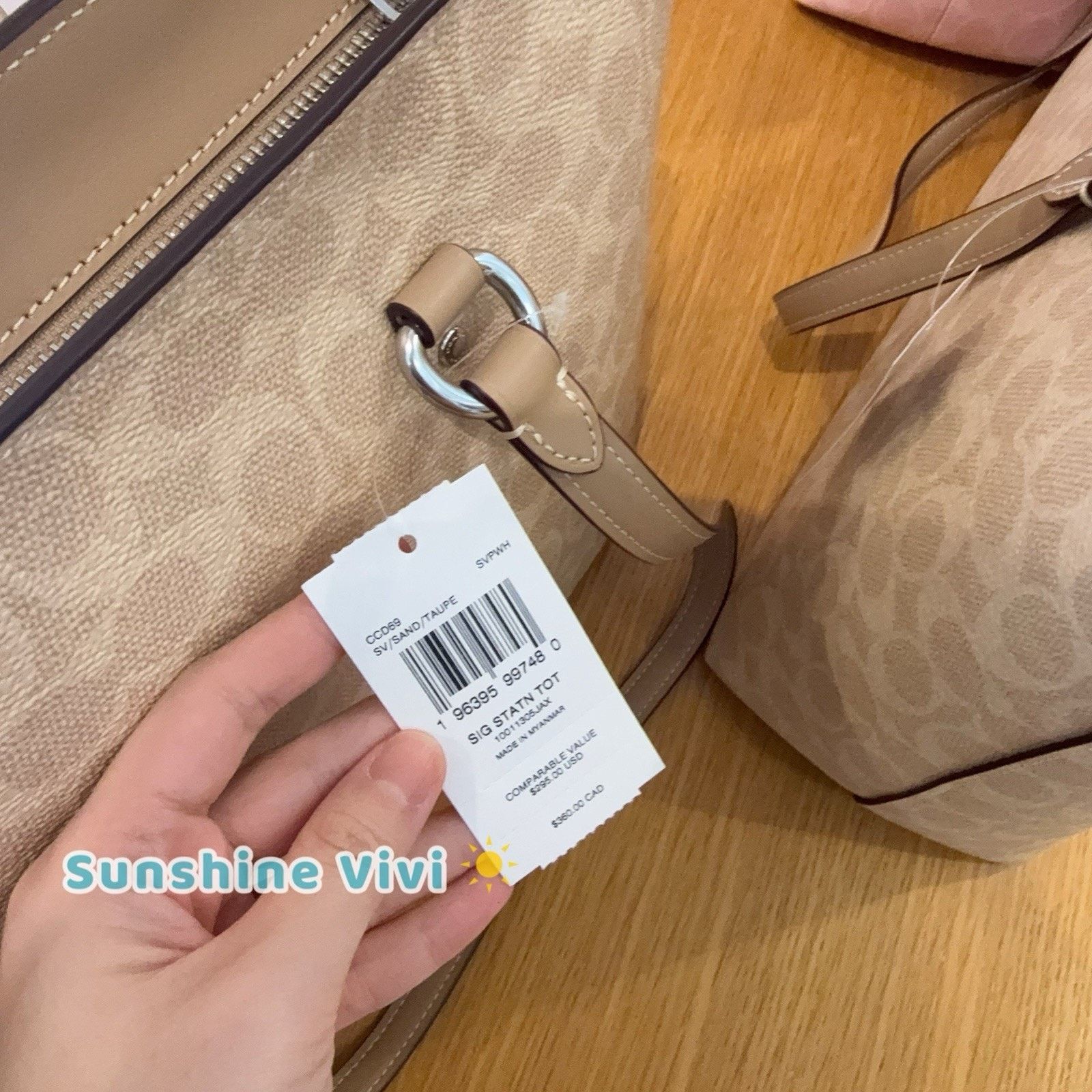 Coach NWT COACH Station Tote Bag In Maxi CCD69 Silver/Sand/Taupe Size ONE SIZE - 3 Thumbnail