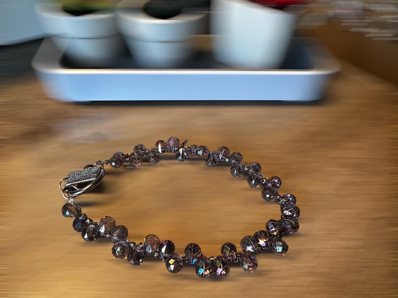 Unknown London Phone Wrist Strap with Faceted Purple Beads Size ONE SIZE - 3 Thumbnail