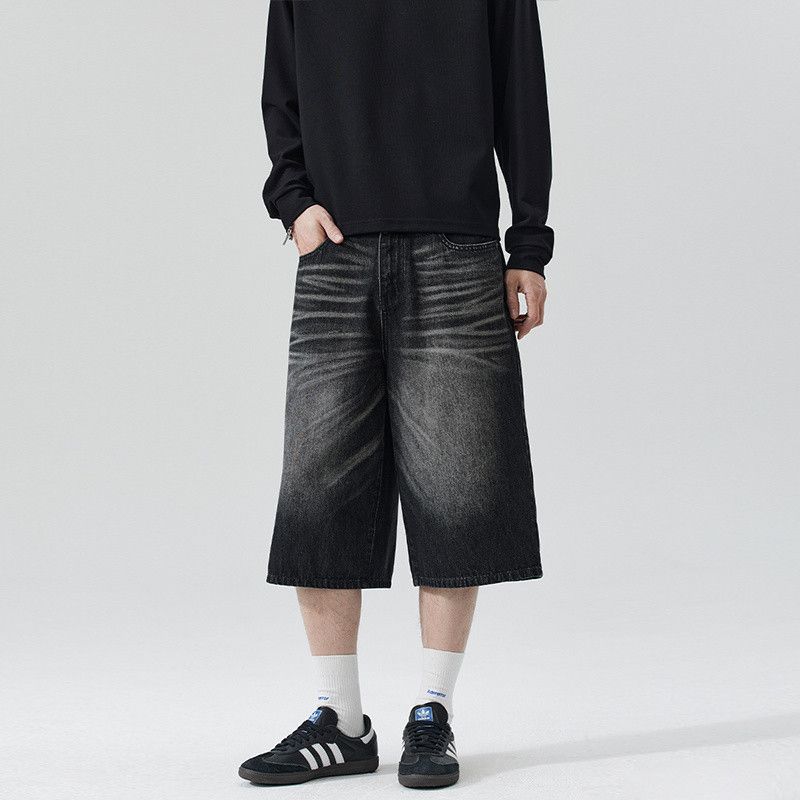 Japanese Brand Men's Vintage-Style Distressed Washed Casual Denim Shorts Size US 32 / EU 48 - 3 Thumbnail