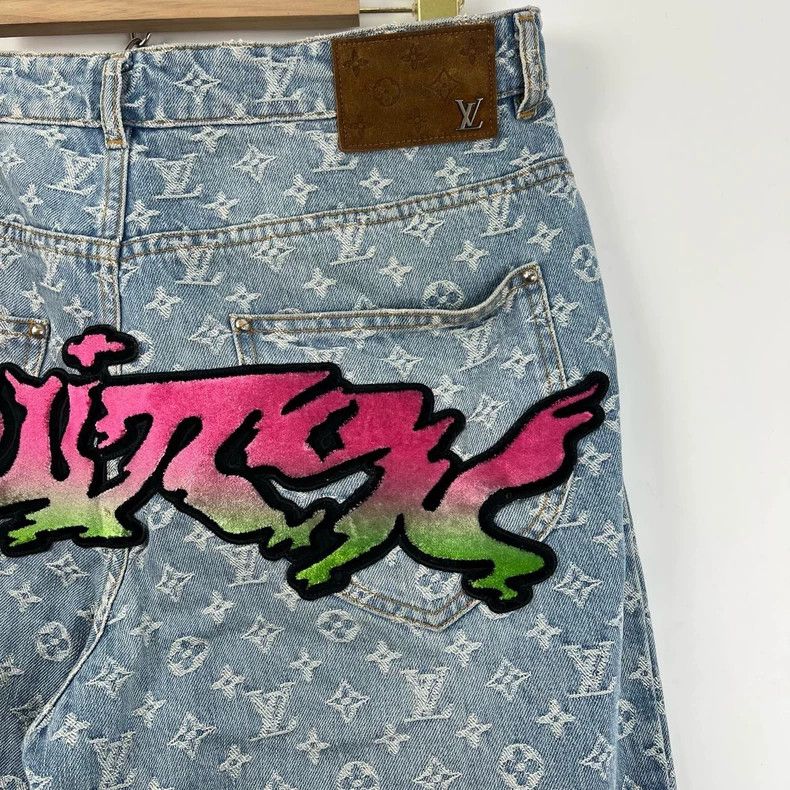Louis Vuitton Louis Vuitton Flocked flame print full-print print jeans 25 Size US 31 - 7 Thumbnail