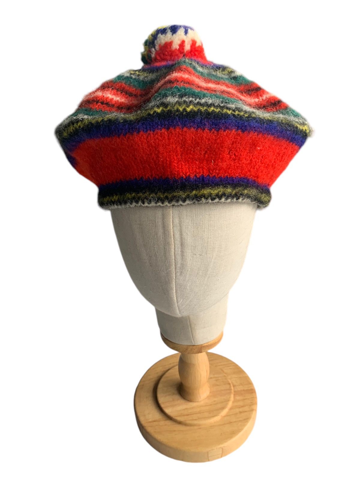 Japanese Brand × Vintage Multicolour Wool Made in scotland Beret Hats🌈 Size ONE SIZE - 5 Thumbnail