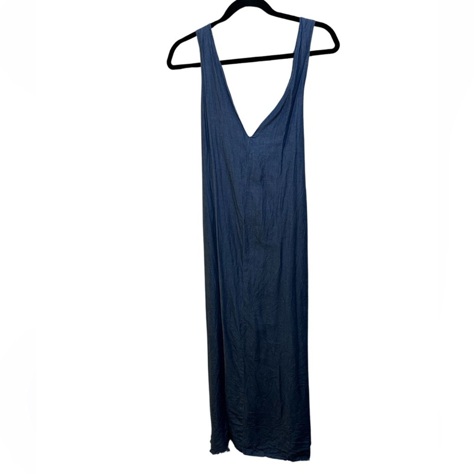 Zara Zara Trf Chambray Midi Maxi Dress Snap Button Side Size M Grailed