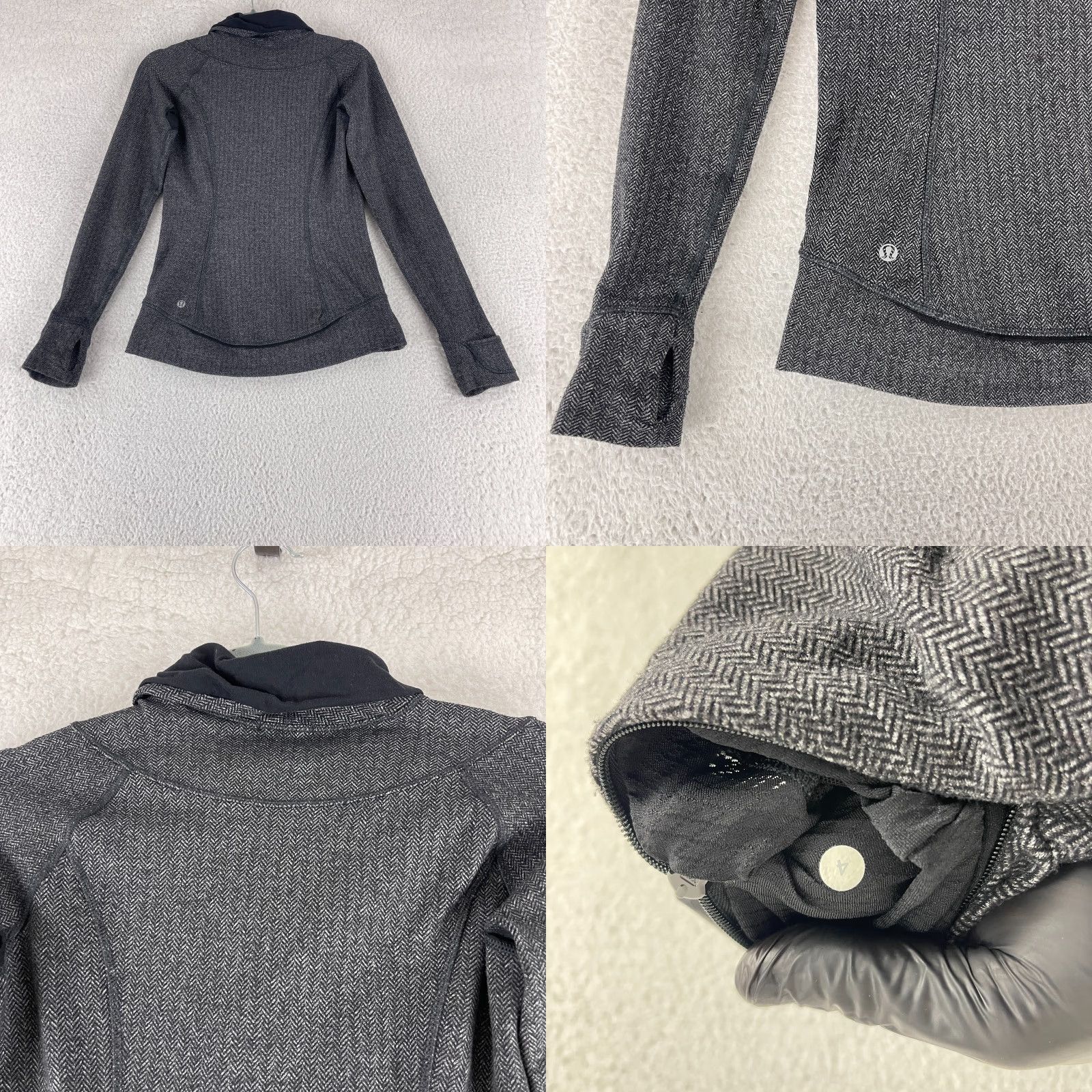 Lululemon Lululemon Think Fast Shirt Womens Size 4 Gray Herringbone Long Sleeve Pullover Size S / US 4 / IT 40 - 9 Thumbnail