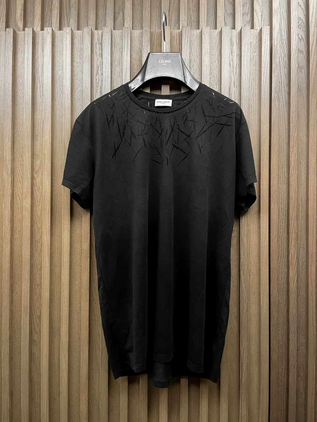 Saint Laurent Paris Black Short Sleeve Shirt with Abstract Pattern Size US M / EU 48-50 / 2 - 1 Thumbnail