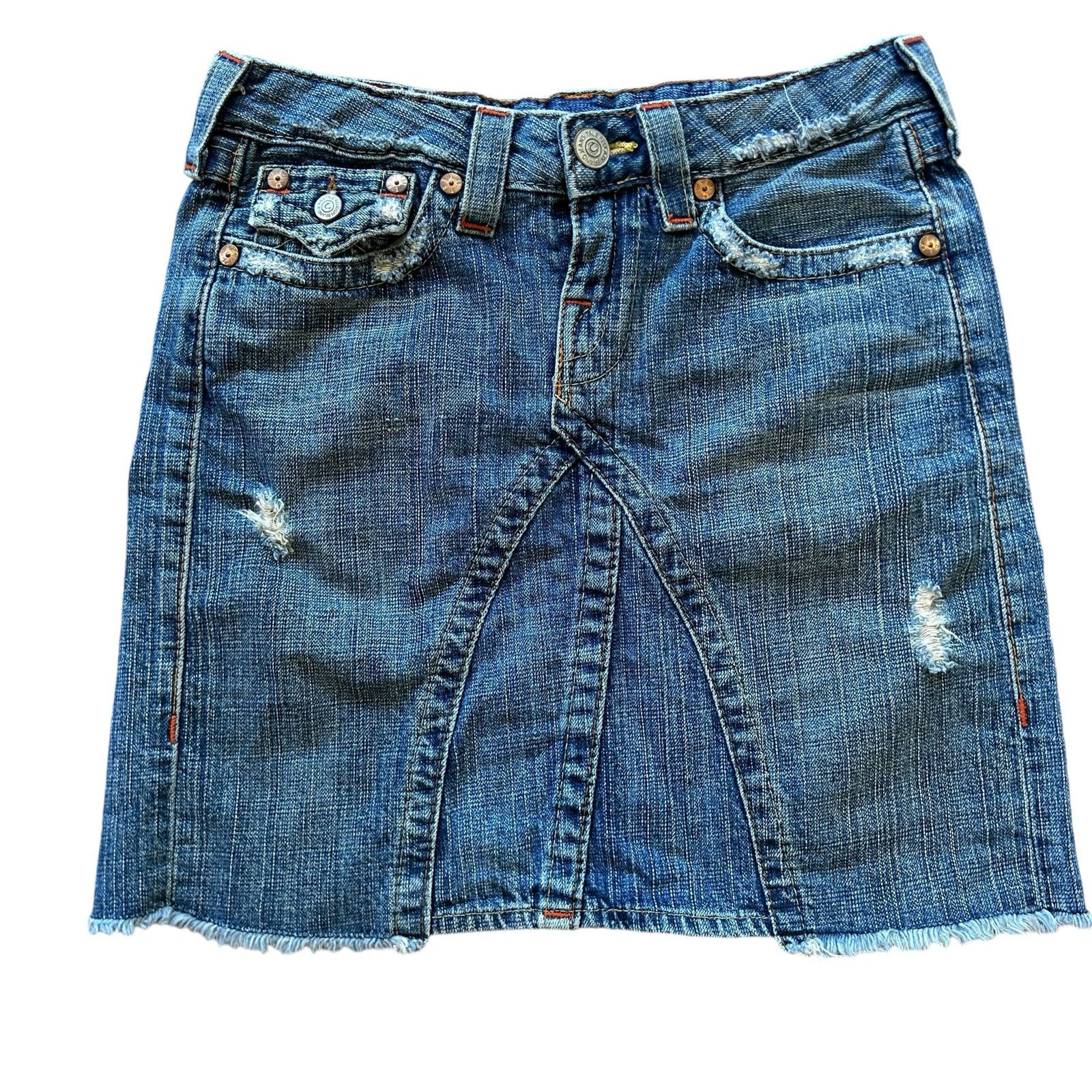 True Religion True Religion Joey Denim Jean Skirt Mini 26 Grunge Street Size 26" / US 2 / IT 38 - 1 Thumbnail
