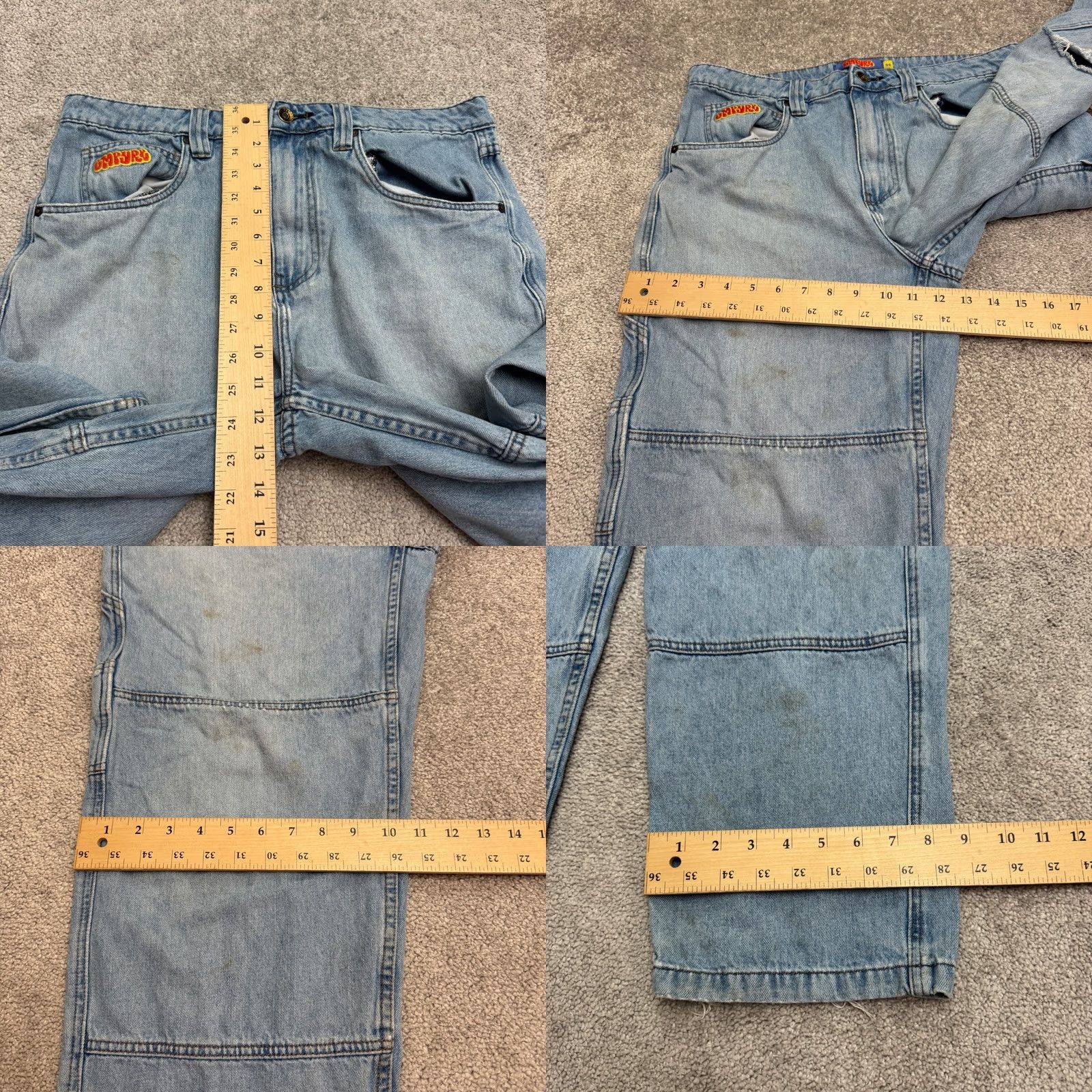 Empyre VINTAGE Empyre Y2K Relaxed Fit Carpenter Denim Jeans Womens 32 Blue Light Wash Straight Streetwear 90s Size 24" / US 00 / IT 34 - 10 Thumbnail