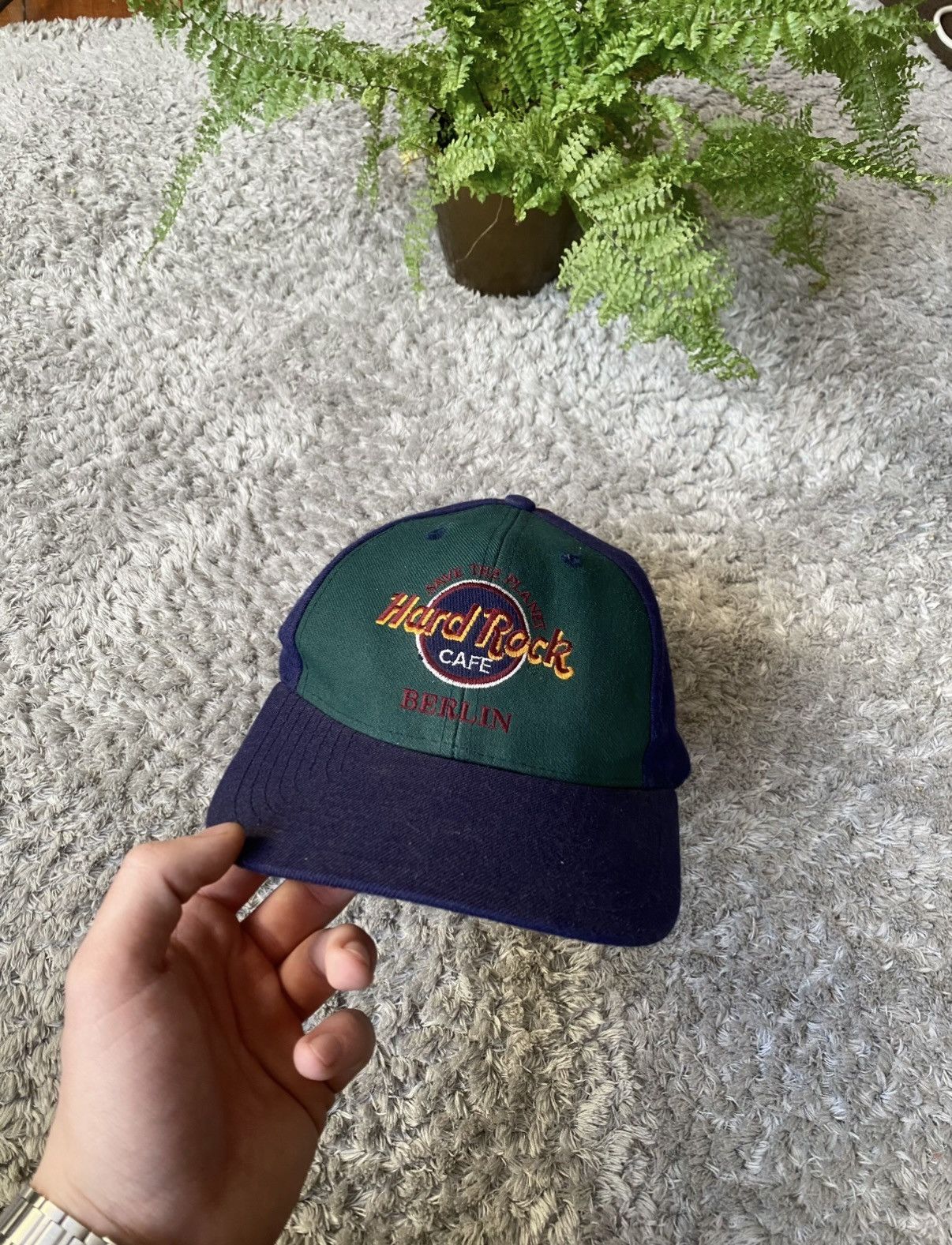 Hard Rock Cafe 00s Vintage Hard Rock Cafe Berlin Save The Planet Hat Cap Size ONE SIZE - 2 Thumbnail