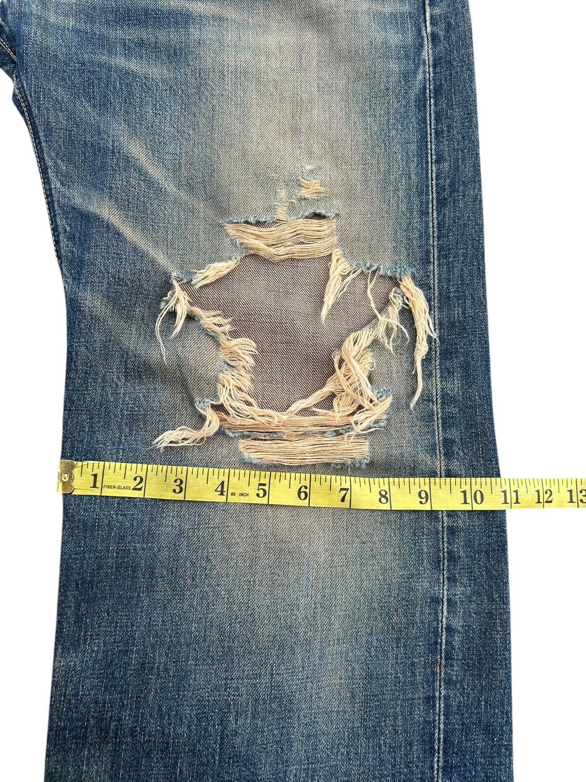 Kapital Thrashed Vintage Lee Riders Selvedge Rusty Denim Jeans Size US 35 - 22 Thumbnail