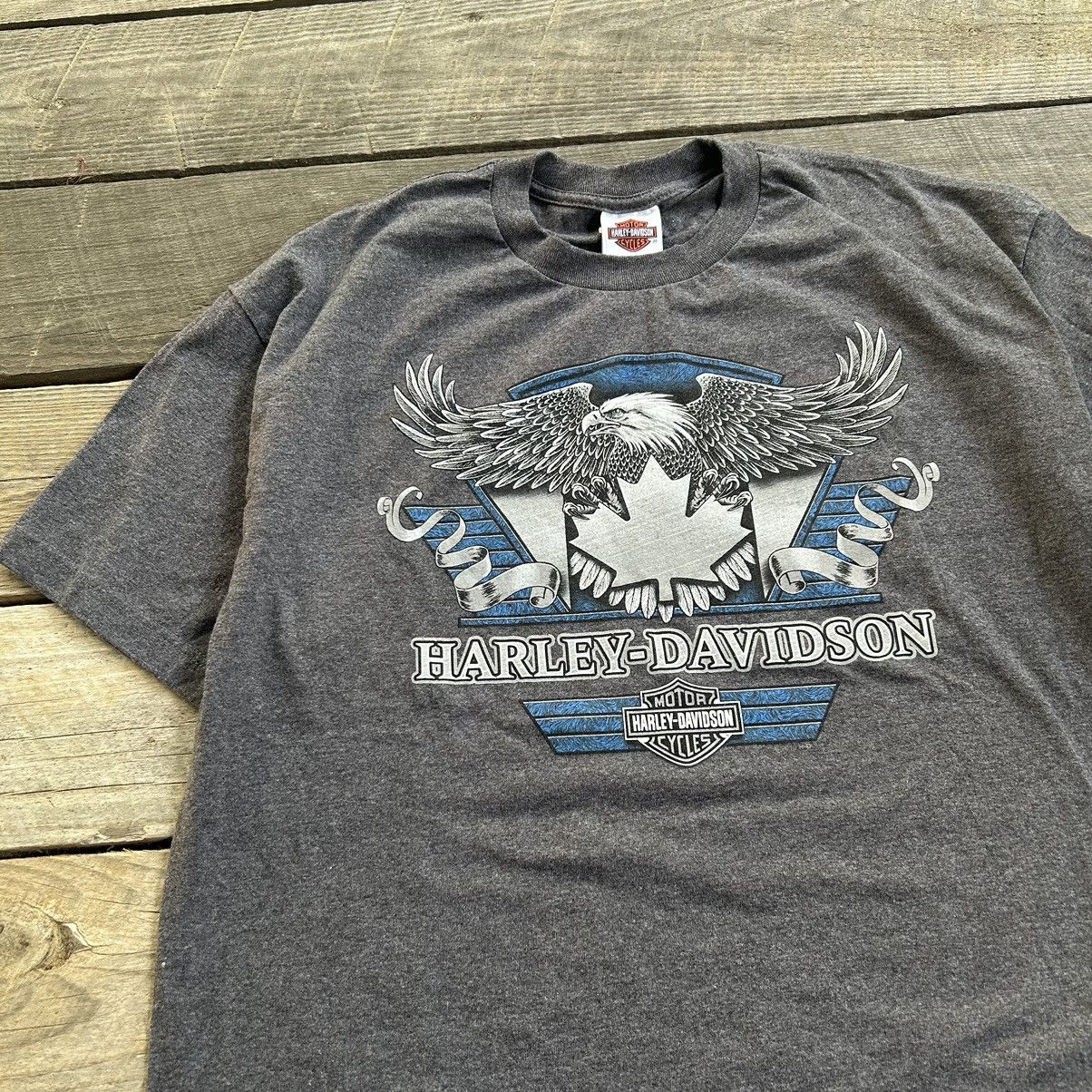 Vintage Vintage Y2K Harley Davidson Ontario Canada Eagle Biker Shirt Size US XL / EU 56 / 4 - 2 Thumbnail