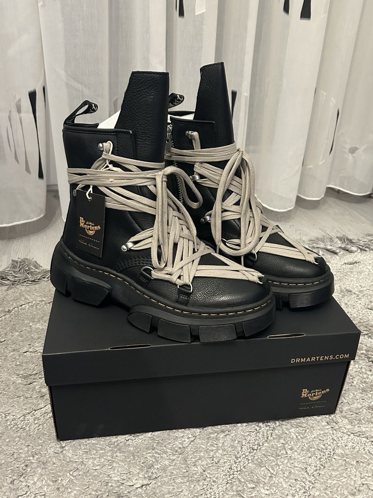 Rick Owens Rick Owens x Dr.Martens 1460 DMXL Mega Lace Boots | Grailed