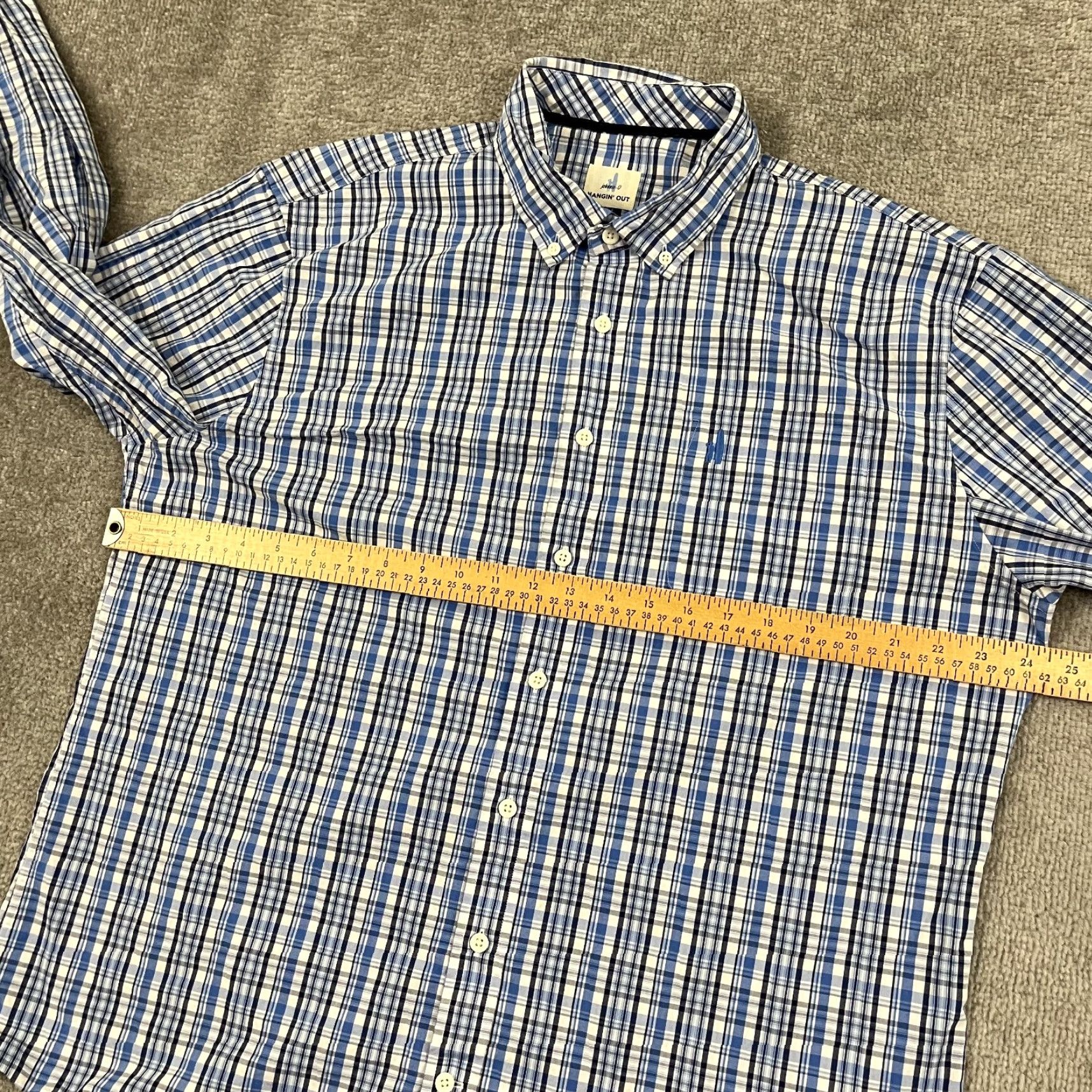 johnnie-O Johnnie-O Hangin Out Shirt Men XL Blue Plaid Button-Down Long Sleeve Casual Work Shirt Size US XL / EU 56 / 4 - 6 Thumbnail