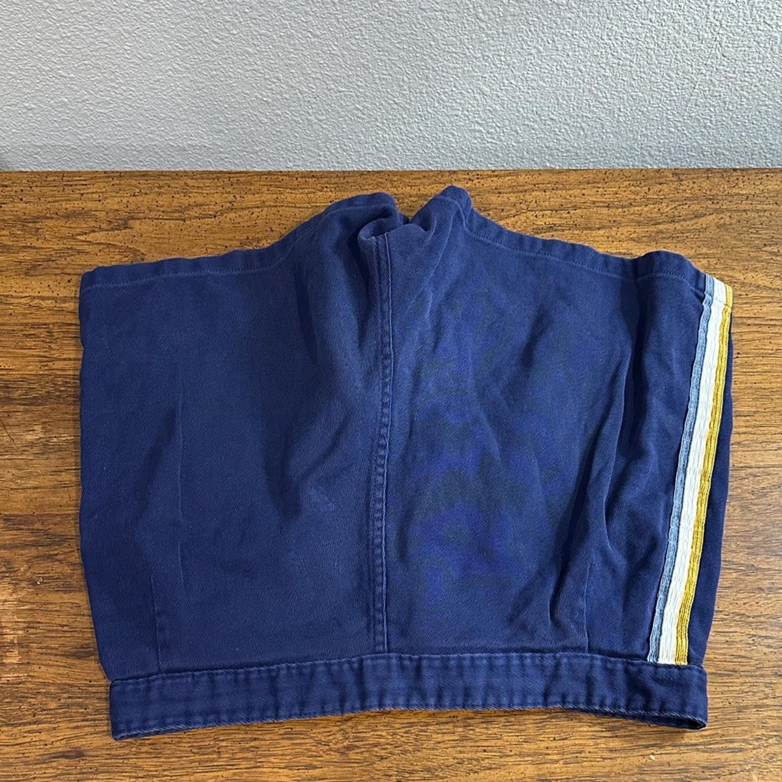 Other Vintage Navy Blue Men's Shorts with Yellow Stripe Size US 32 / EU 48 - 2 Thumbnail