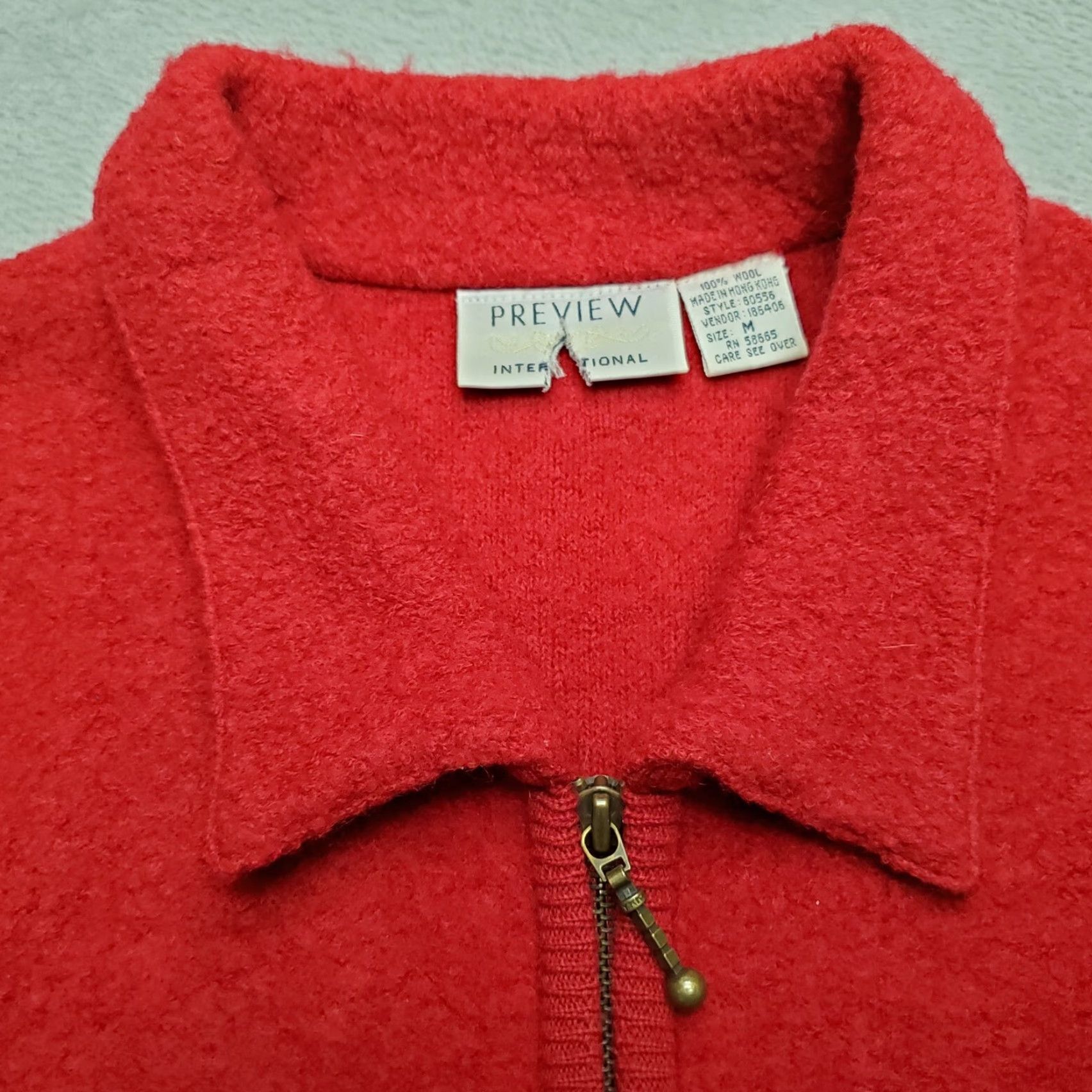 Review VINTAGE Preview International Vest Womens M Red 100% Wool Full Zip Cardigan Vest Casual Knit Solid Sleeveless Outdoor Womens Must? Size M / US 6-8 / IT 42-44 - 4 Thumbnail