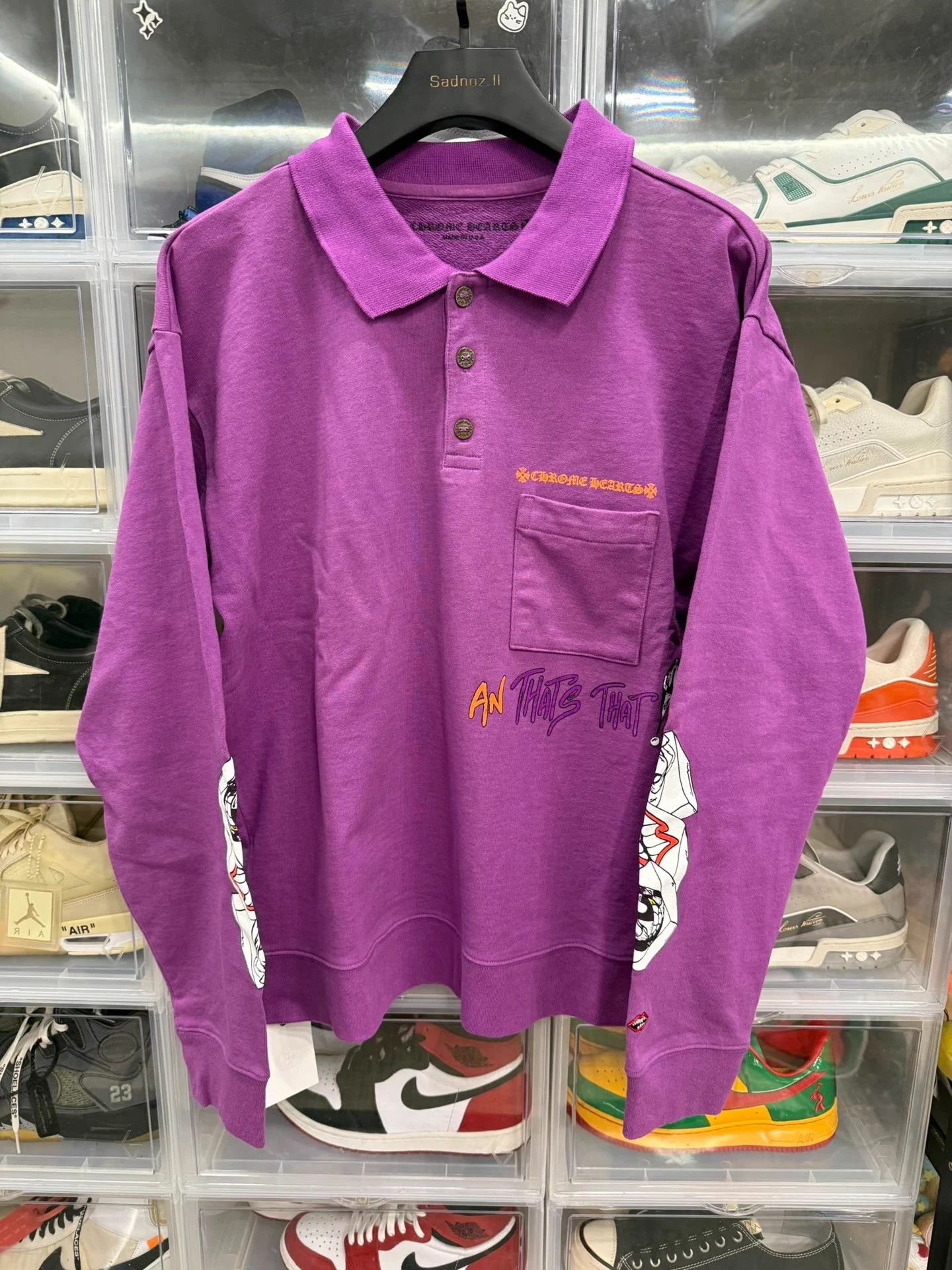 Chrome Hearts Chrome Hearts Mattboy Graffiti Purple Polo Sweatshirt, Size L / US 10 / IT 46 - 1 Thumbnail