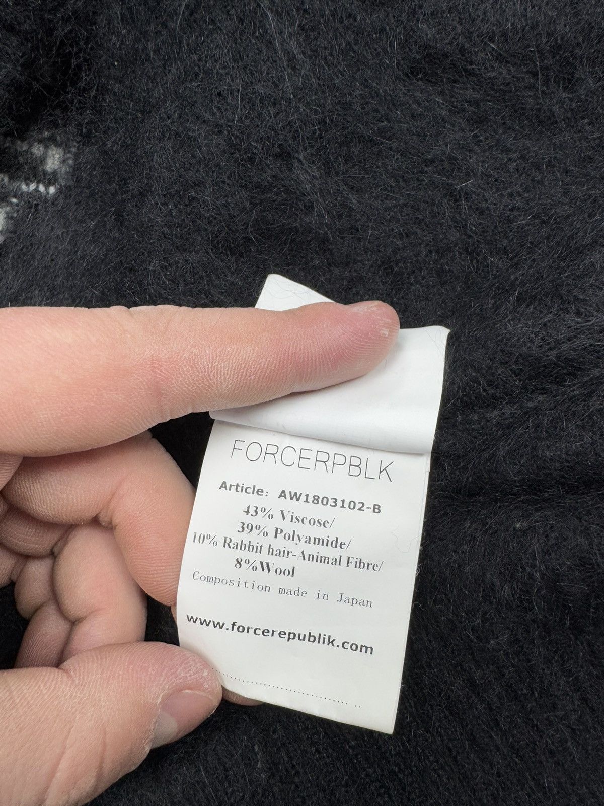 Japanese Brand Forcerepublik Black Wool Hoodie Oversized Size US XXL / EU 58 / 5 - 13 Thumbnail