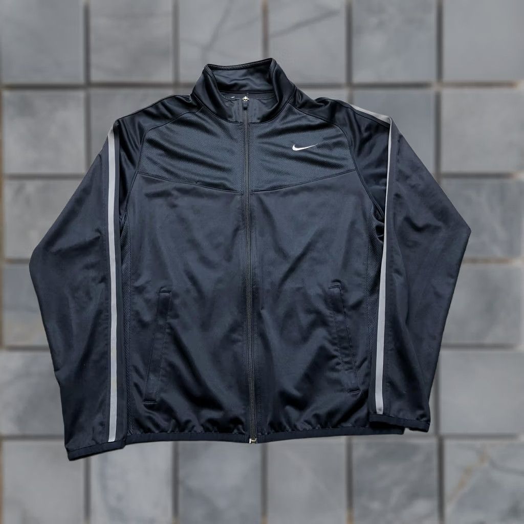 Nike Nike Track Jacket Mens M Black Full Zip Lightweight Swoosh Stripe Athletic Size US M / EU 48-50 / 2 - 1 Thumbnail