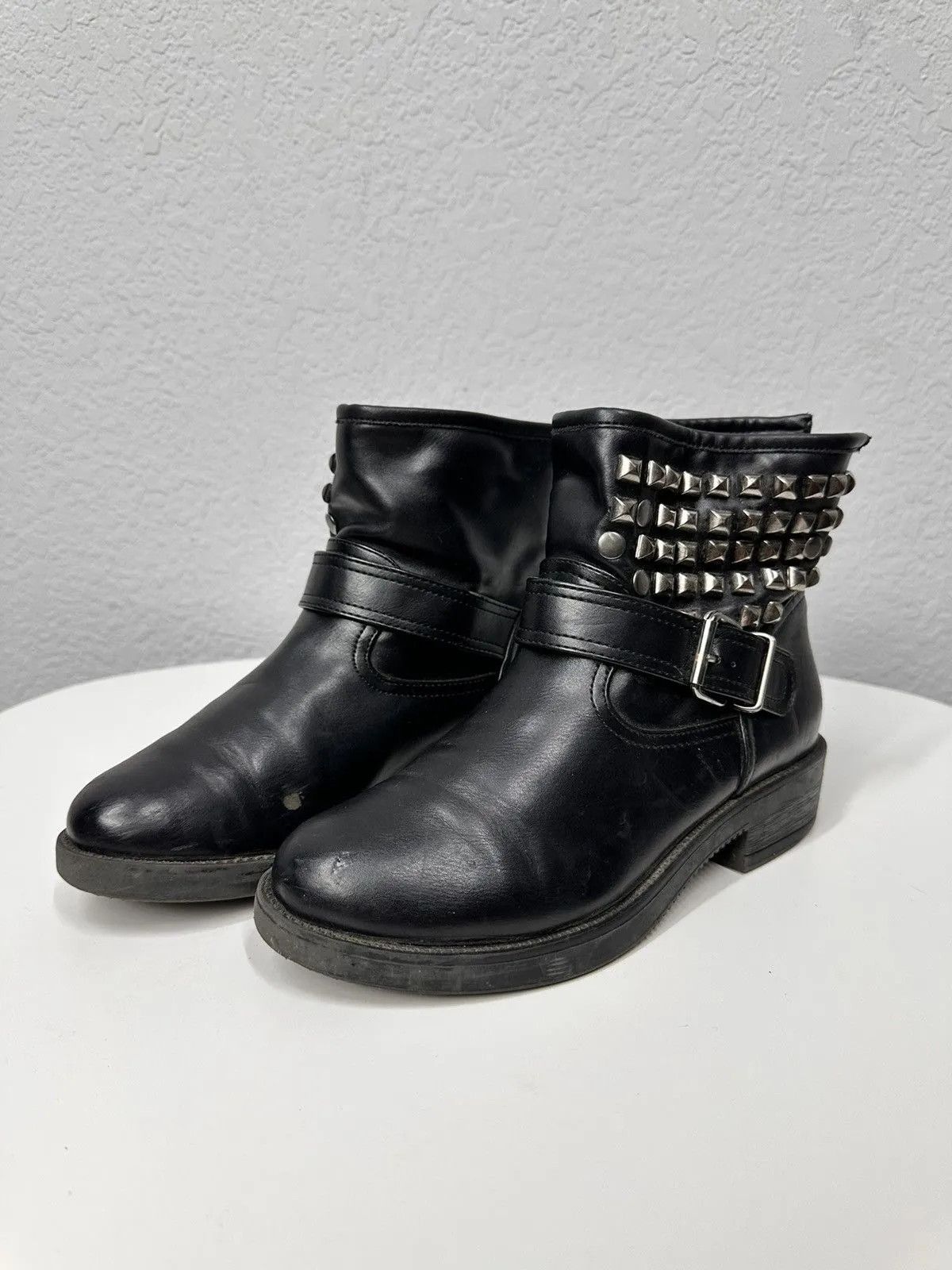 New Rock Vintage Leather Metal AS 98 Boots Rare Kapital Vibe Rick Size US 6 / IT 36 - 7 Thumbnail