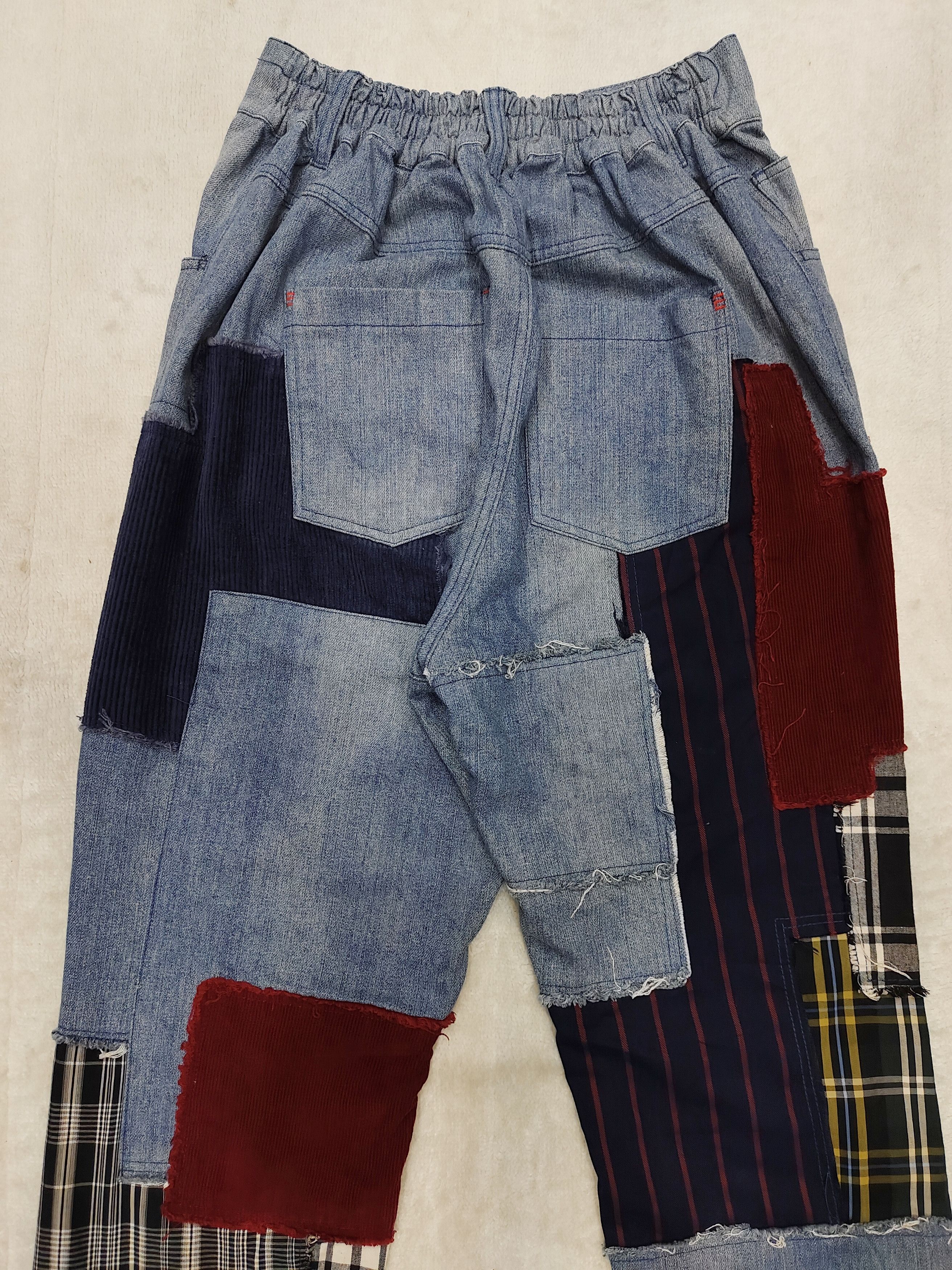 Japanese Brand KOHAKU🇯🇵 Pacthwork Multi Pabric Repairwork Denim Pants Size US 32 / EU 48 - 4 Thumbnail