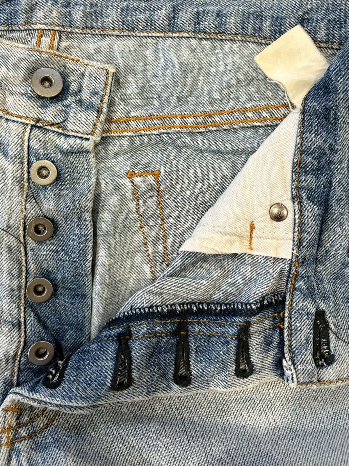 If Six Was Nine Vintage 90s Japanese Super Mud Wash Distress Flare Jeans Size US 27 - 9 Thumbnail