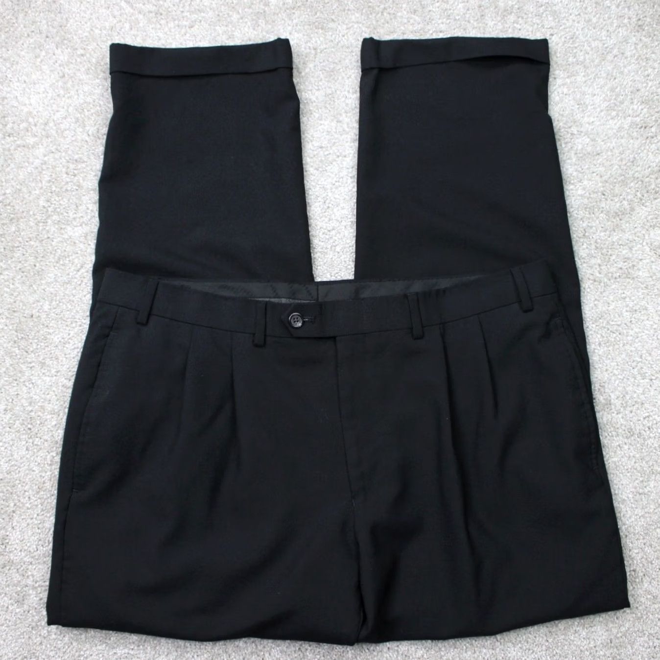 Ralph Lauren LAUREN Ralph Lauren Pants Men 38 x 30 Black Wool Pleated Cuffed Regular Fit Dress Pants Size US 38 / EU 54 - 2 Thumbnail