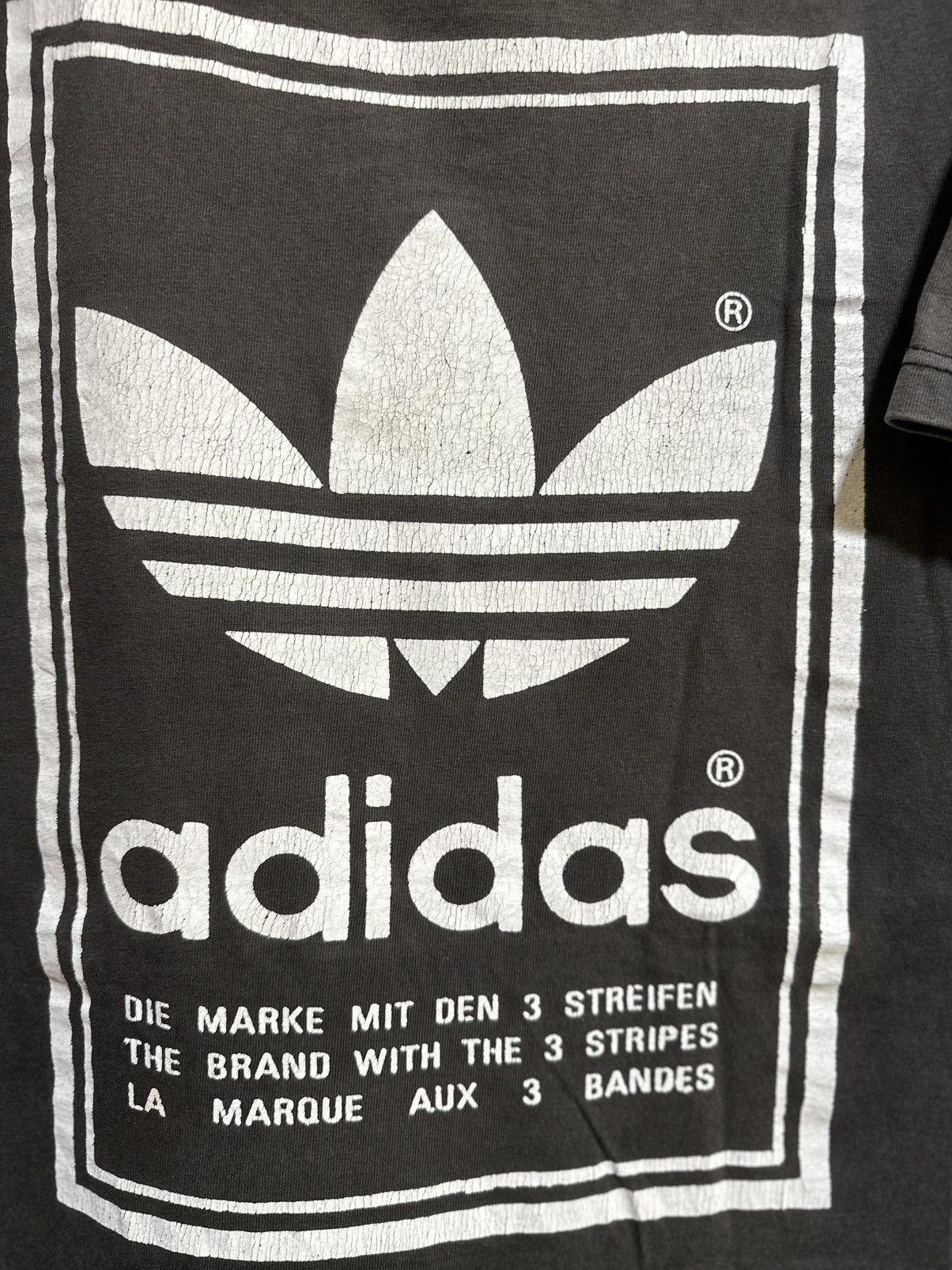 Adidas Thrashed Vintage 90s Adidas Raptees Big Logo Sun Faded Tee Size US M / EU 48-50 / 2 - 2 Thumbnail