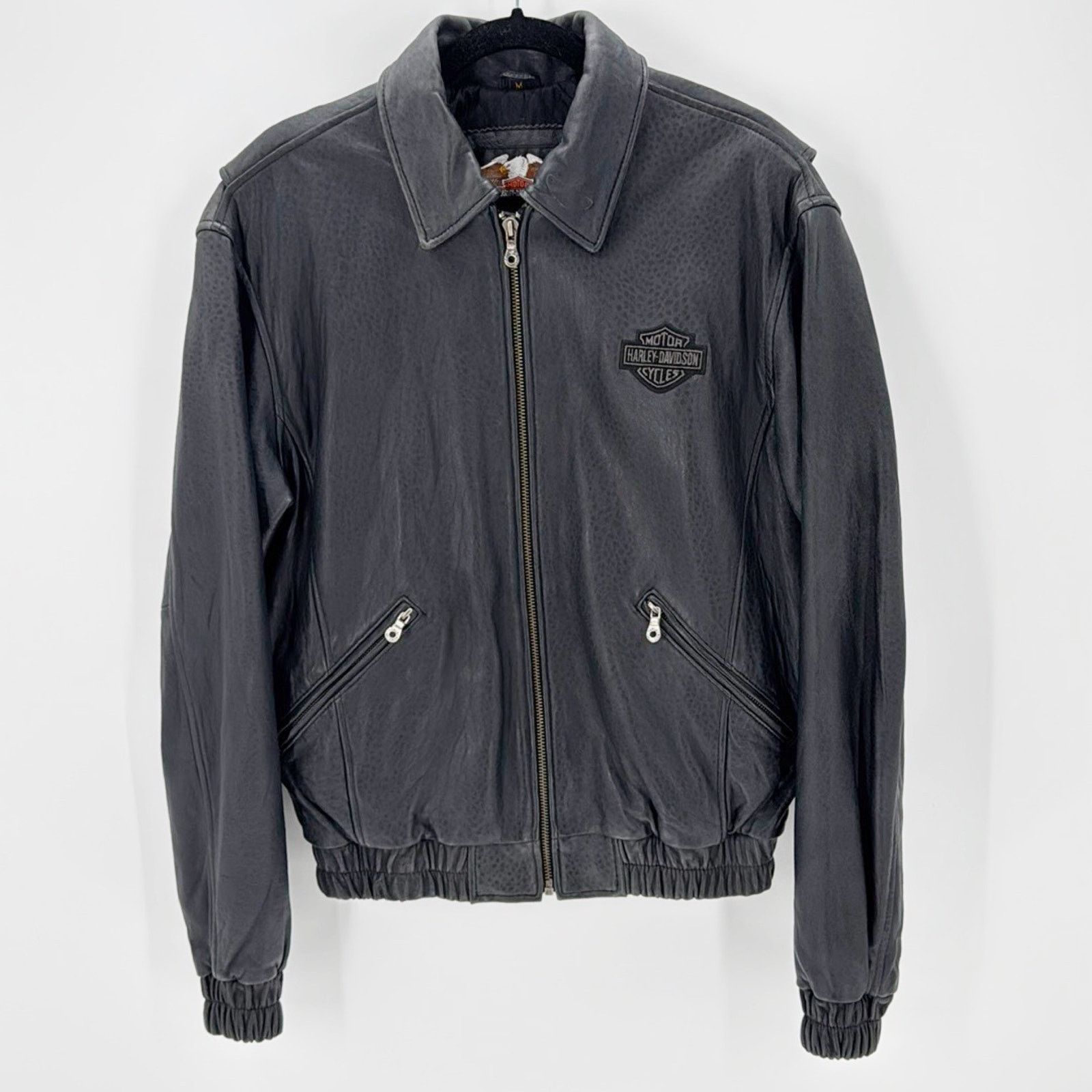 Harley Davidson Harley Davidson Embroidered Leather Fleece moto jacket sz M Size US M / EU 48-50 / 2 - 1 Thumbnail