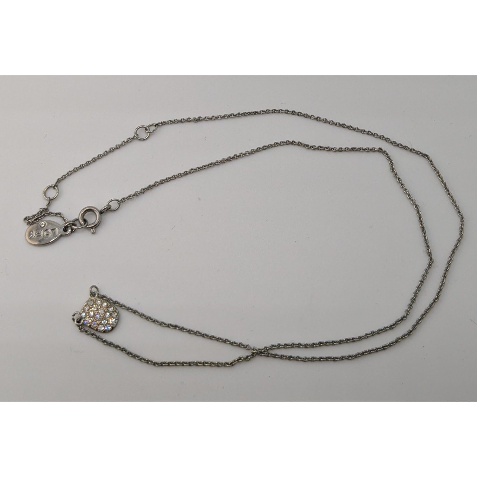 Loft Loft Minimalist Dainty Silver Tone Necklace With Sparkling R Size ONE SIZE - 6 Thumbnail