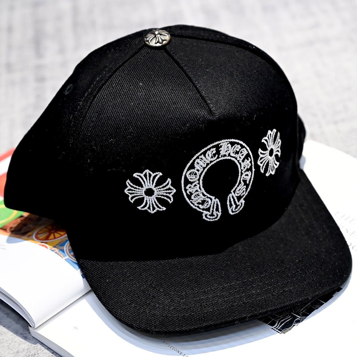 Chrome Hearts CHROME HEARTS HORSESHOE DENIM HAT BLACK | Grailed
