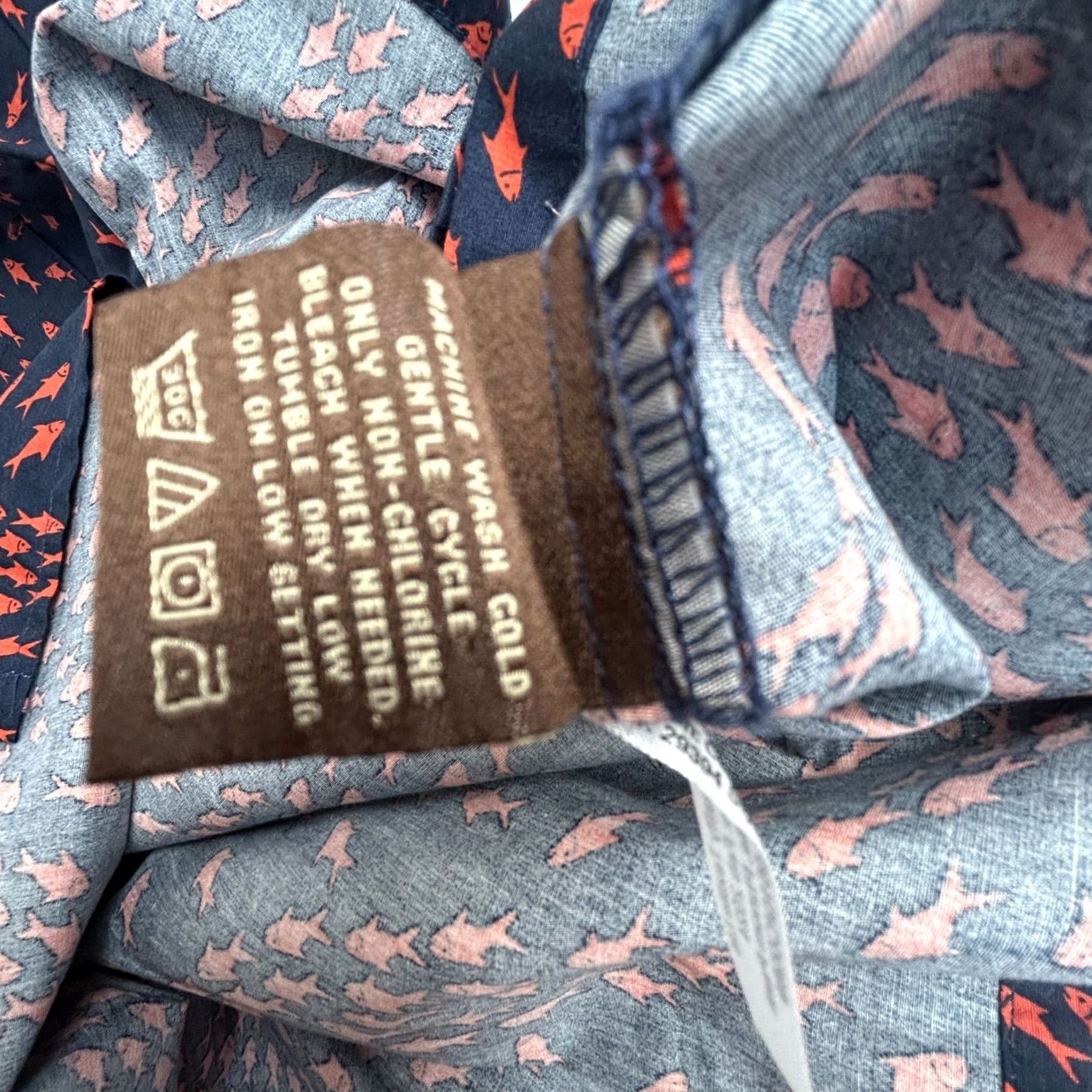 Vintage Cooke Street Men's Button Down Hawaiian Shirt Cotton Fish Print Blue XL NWT Size US XL / EU 56 / 4 - 4 Thumbnail
