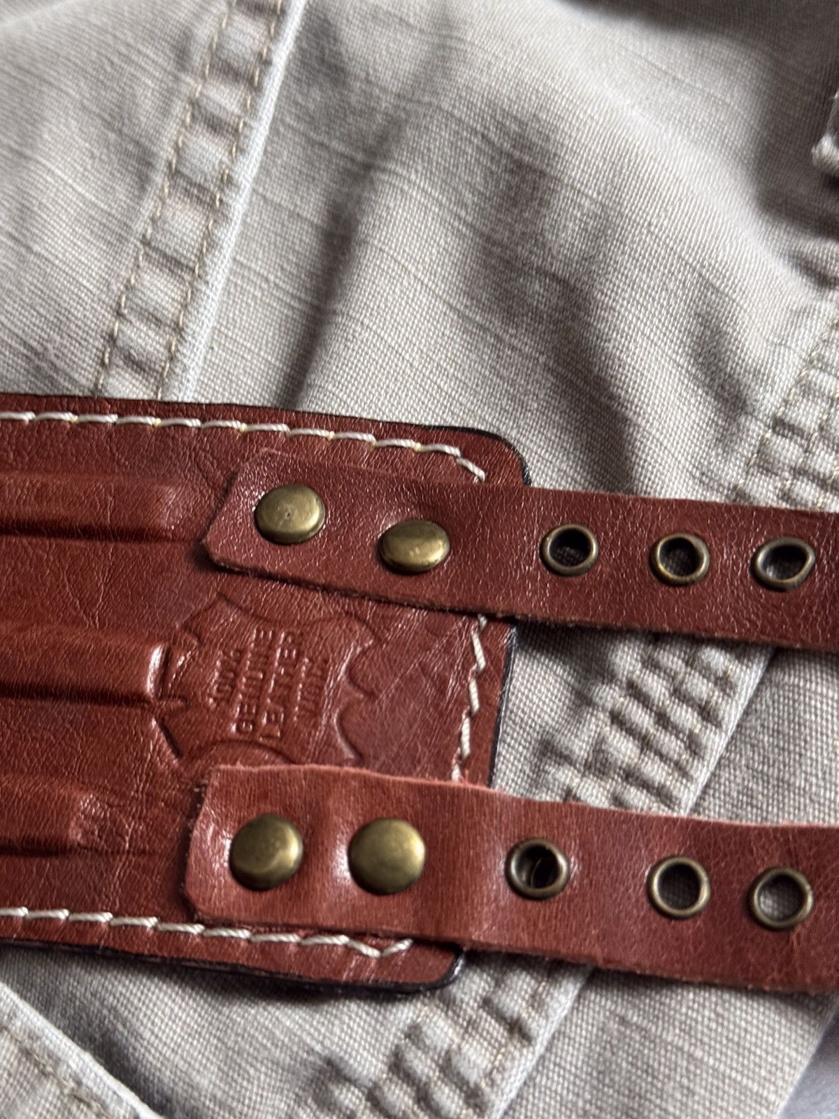 Leather × Vintage ⚠️🔥Vintage custom leather bracelet moto style classic flame Size ONE SIZE - 5 Thumbnail