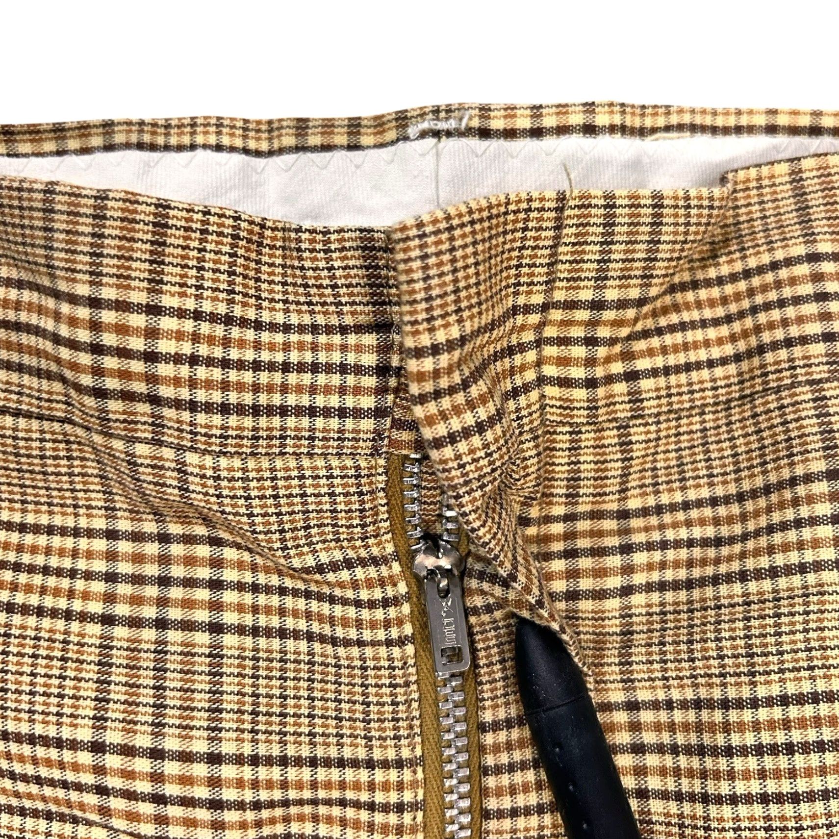 Vintage True Vintage 1960s Plaid Straight Leg Pants Size 36x26 Cuffed 60s Trousers Size US 36 / EU 52 - 2 Thumbnail