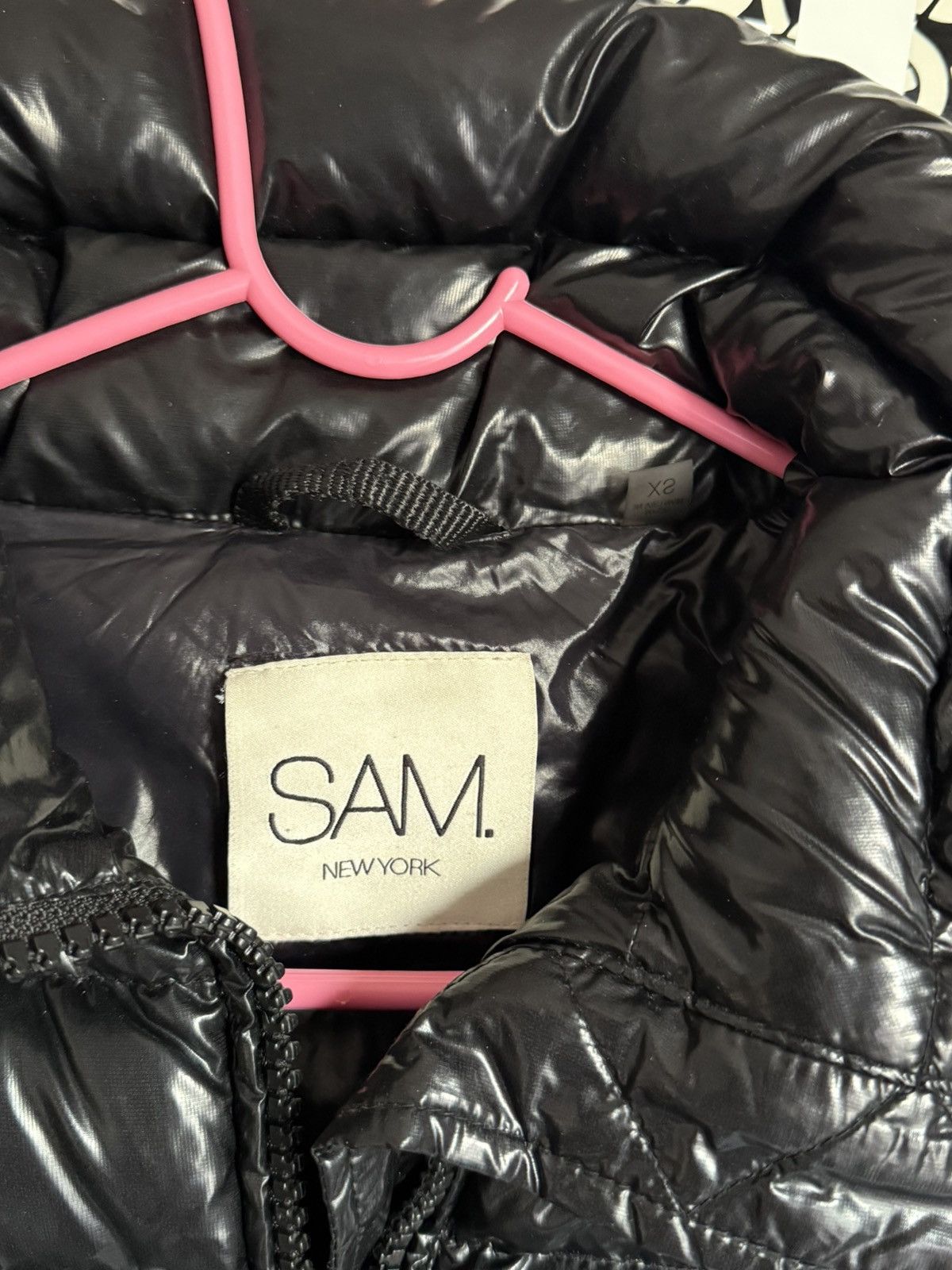 SAM. SAM New York Black Shiny Down Puffer Jacket Size XS / US 0-2 / IT 36-38 - 3 Thumbnail
