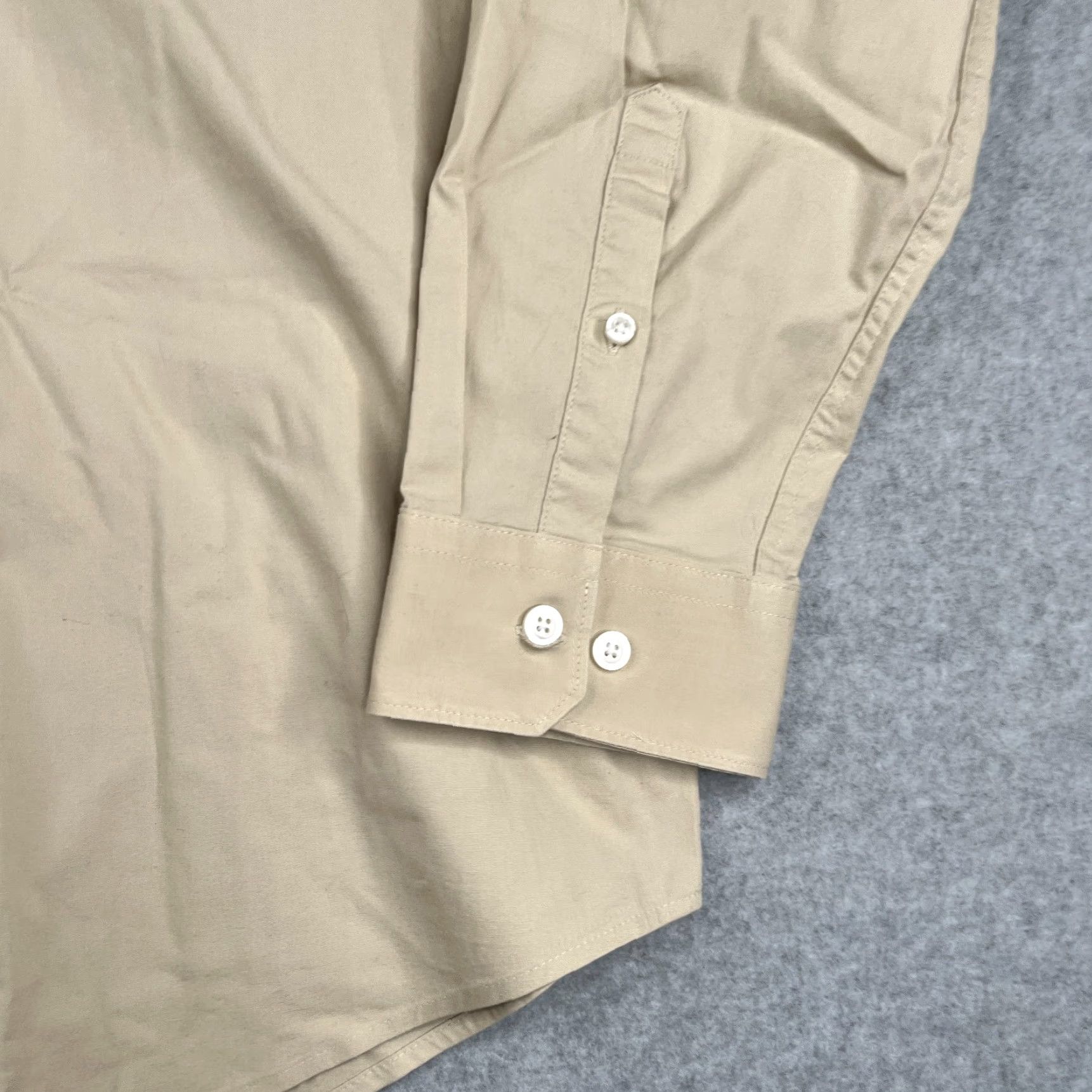 Express Express Shirt XL Beige Slim Classic Button Up Long Sleeve Mens Size US XL / EU 56 / 4 - 2 Thumbnail