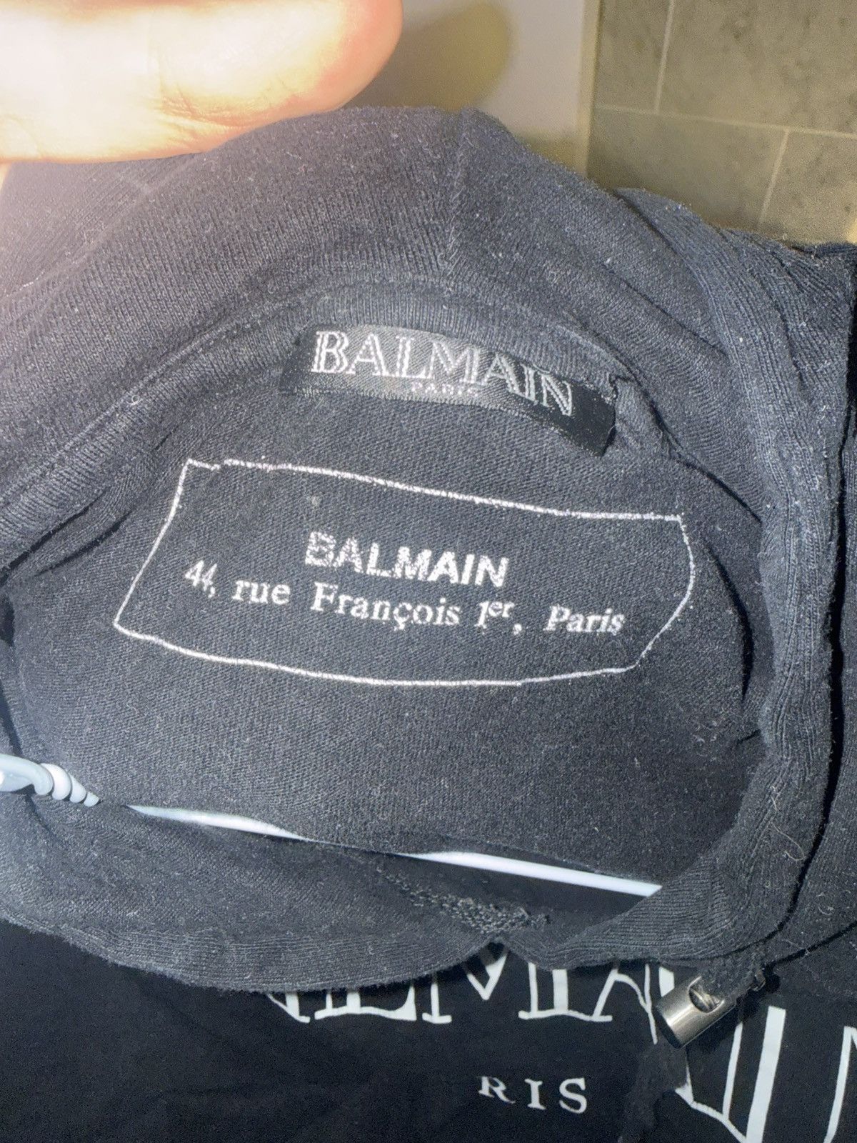 Balmain Balmain Logo Black Hooded Sweatshirt Size US S / EU 44-46 / 1 - 6 Thumbnail