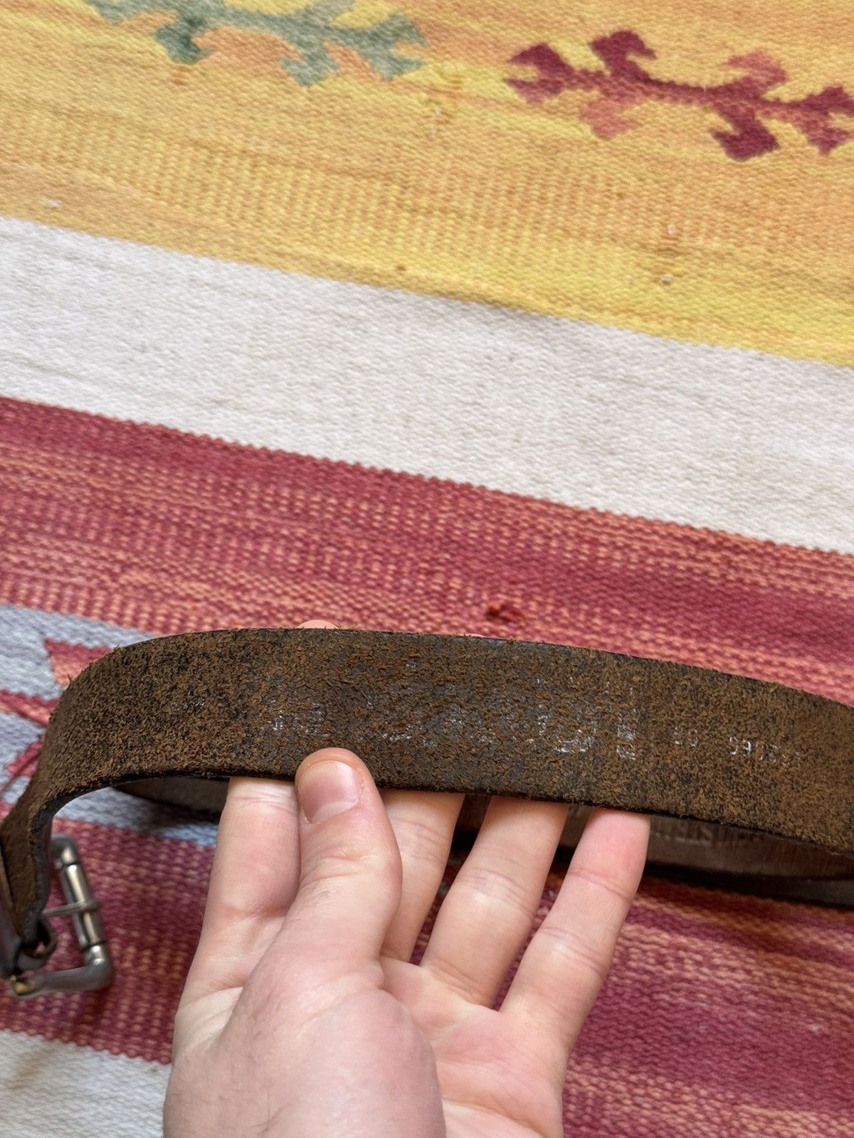 Levi's Vintage 90’s Levi’s Genuine Leather Brown Cowboy Belt Size ONE SIZE - 6 Thumbnail